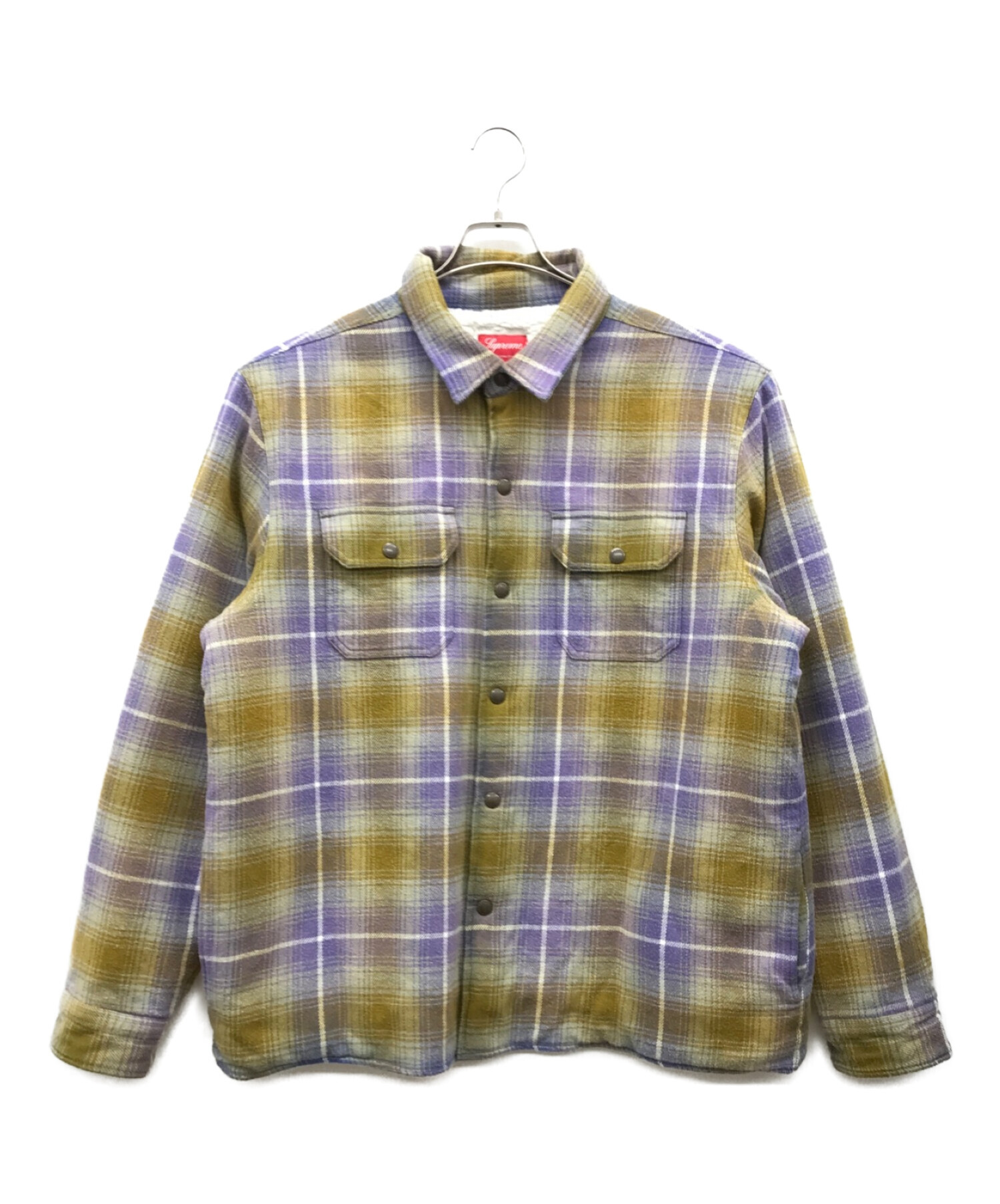 Supreme (シュプリーム) Shearling Lined Flannel Shirt パープル サイズ:L