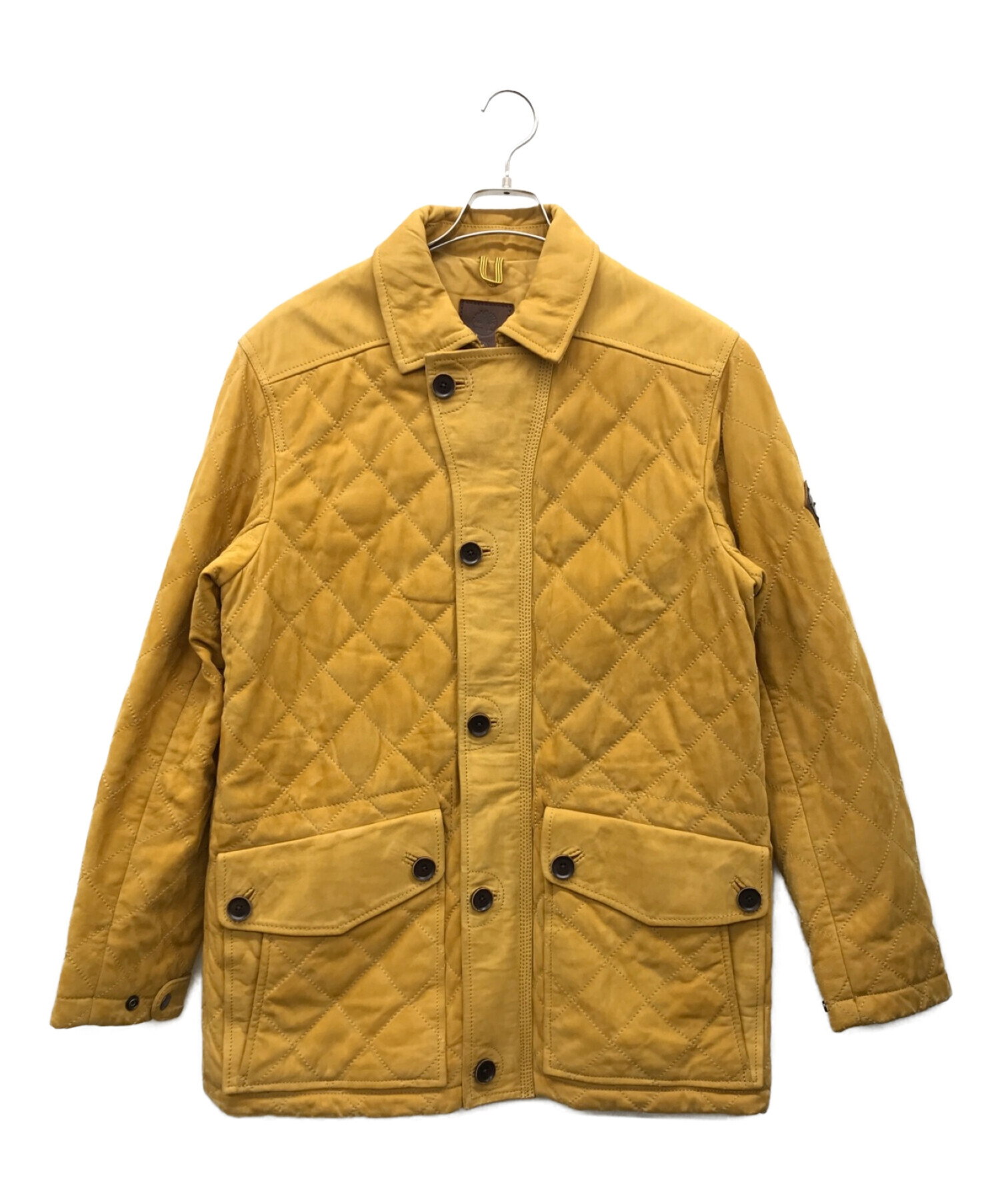 Timberland (ティンバーランド) キルティングレザージャケット イエロー サイズ:M