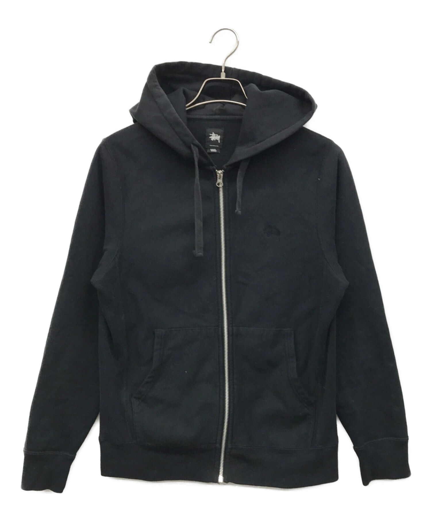 stussy (ステューシー) ジップパーカー ブラック サイズ:SMALL