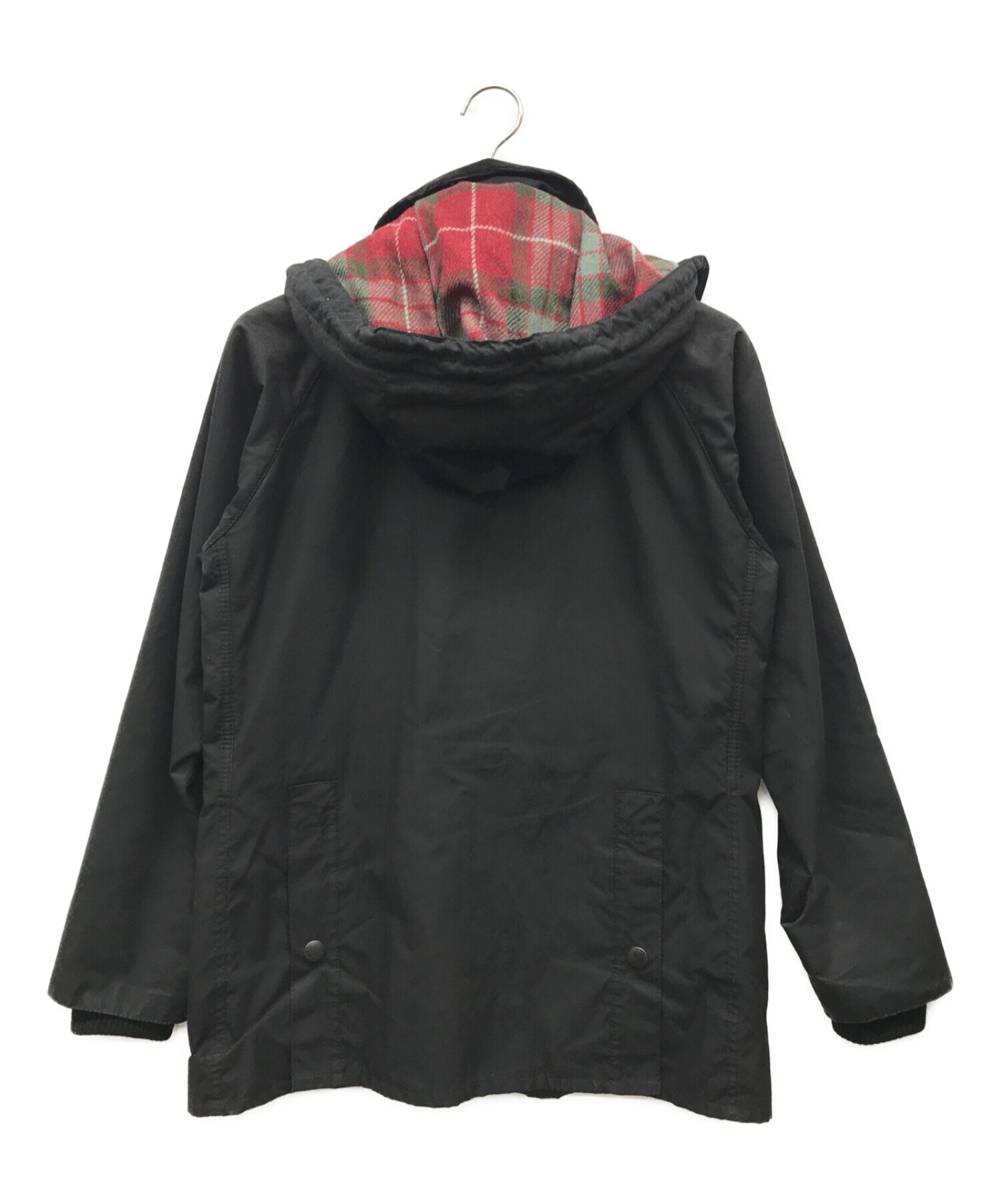 Barbour (バブアー) WHITE MOUNTAINEERING (ホワイトマウンテ二アニング) ワックスコットンフードジャケット ブラック  サイズ:34