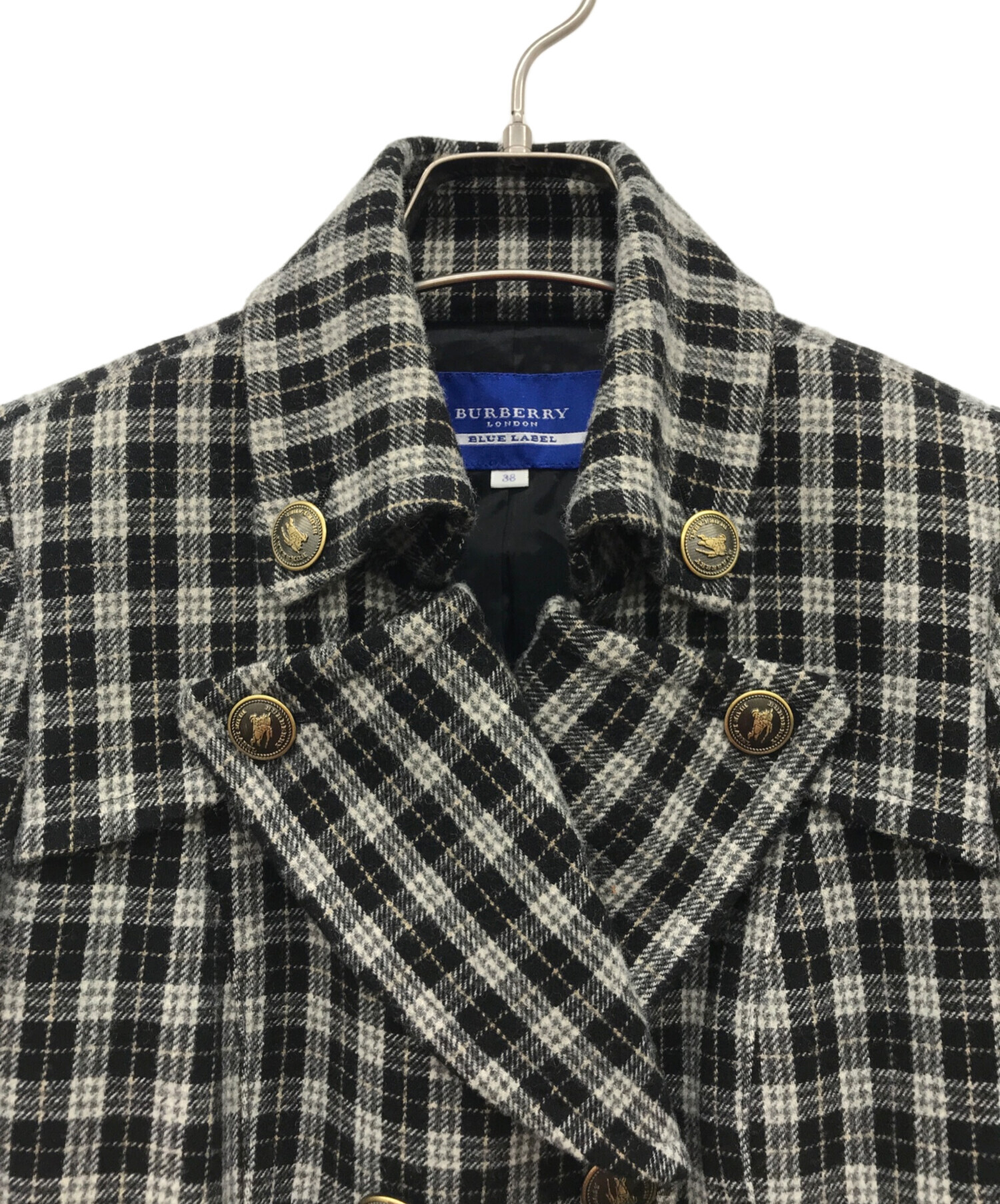 中古・古着通販】BURBERRY BLUE LABEL (バーバリーブルーレーベル) チェックジャケット ブラック サイズ:38｜ブランド・古着通販  トレファク公式【TREFAC FASHION】スマホサイト