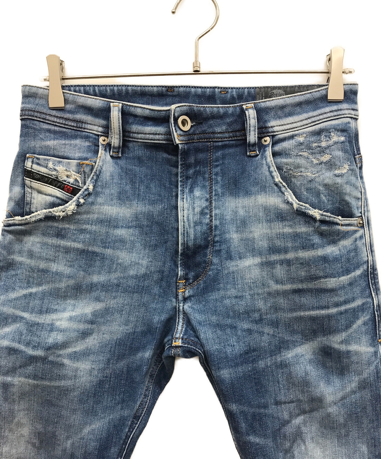 中古・古着通販】DIESEL (ディーゼル) ウォッシュ&ダメージ加工 ジョグジーンズ インディゴ サイズ:27｜ブランド・古着通販  トレファク公式【TREFAC FASHION】スマホサイト