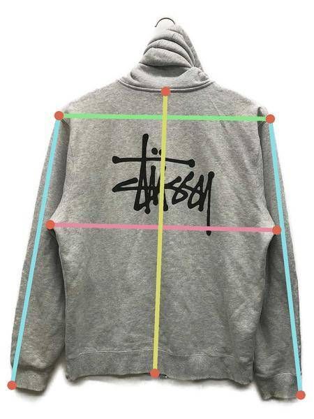 中古・古着通販】stussy (ステューシー) ロゴジップパーカー グレー