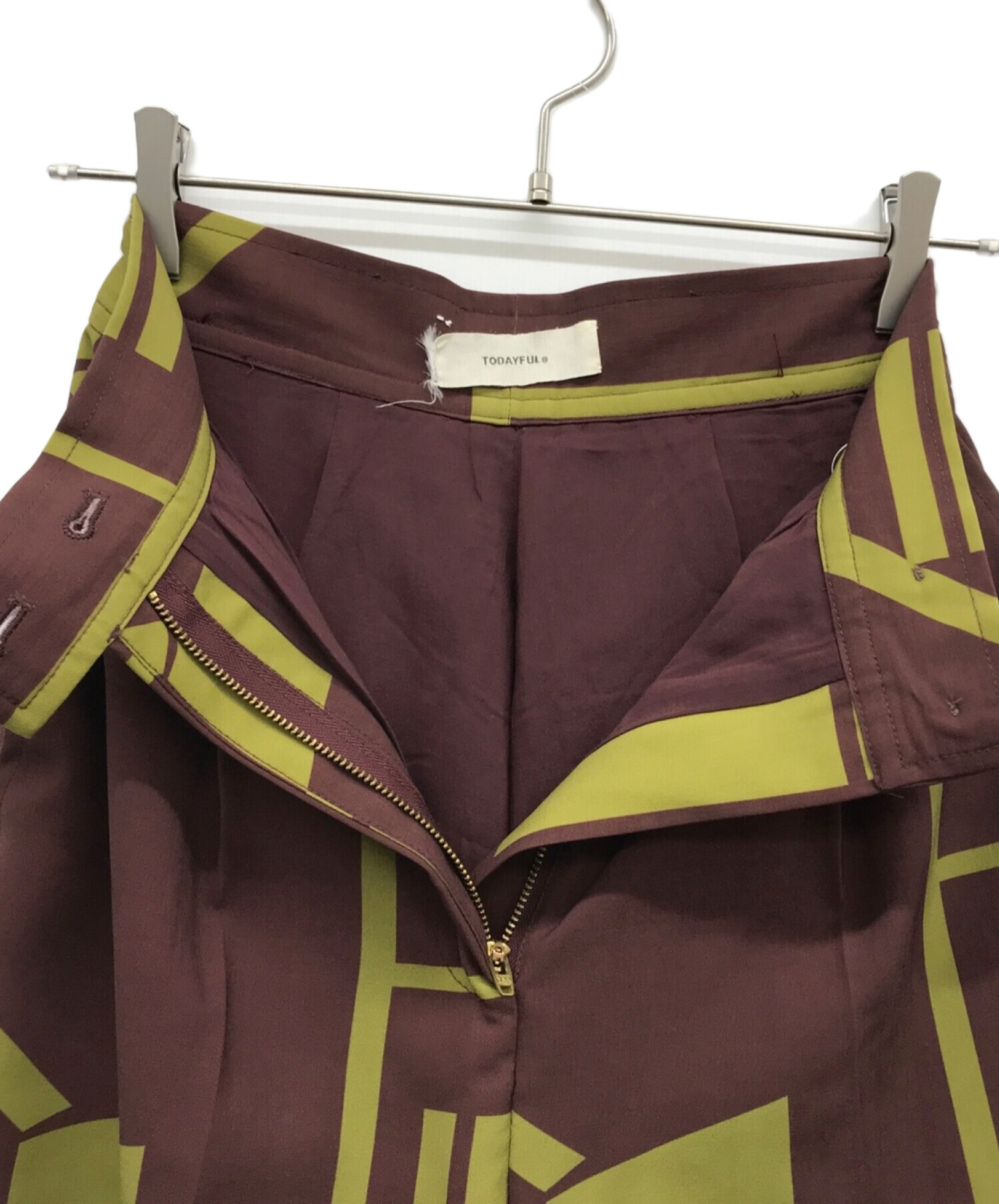 TODAYFUL (トゥデイフル) Geometric Tuck Trousers ブラウン サイズ:36