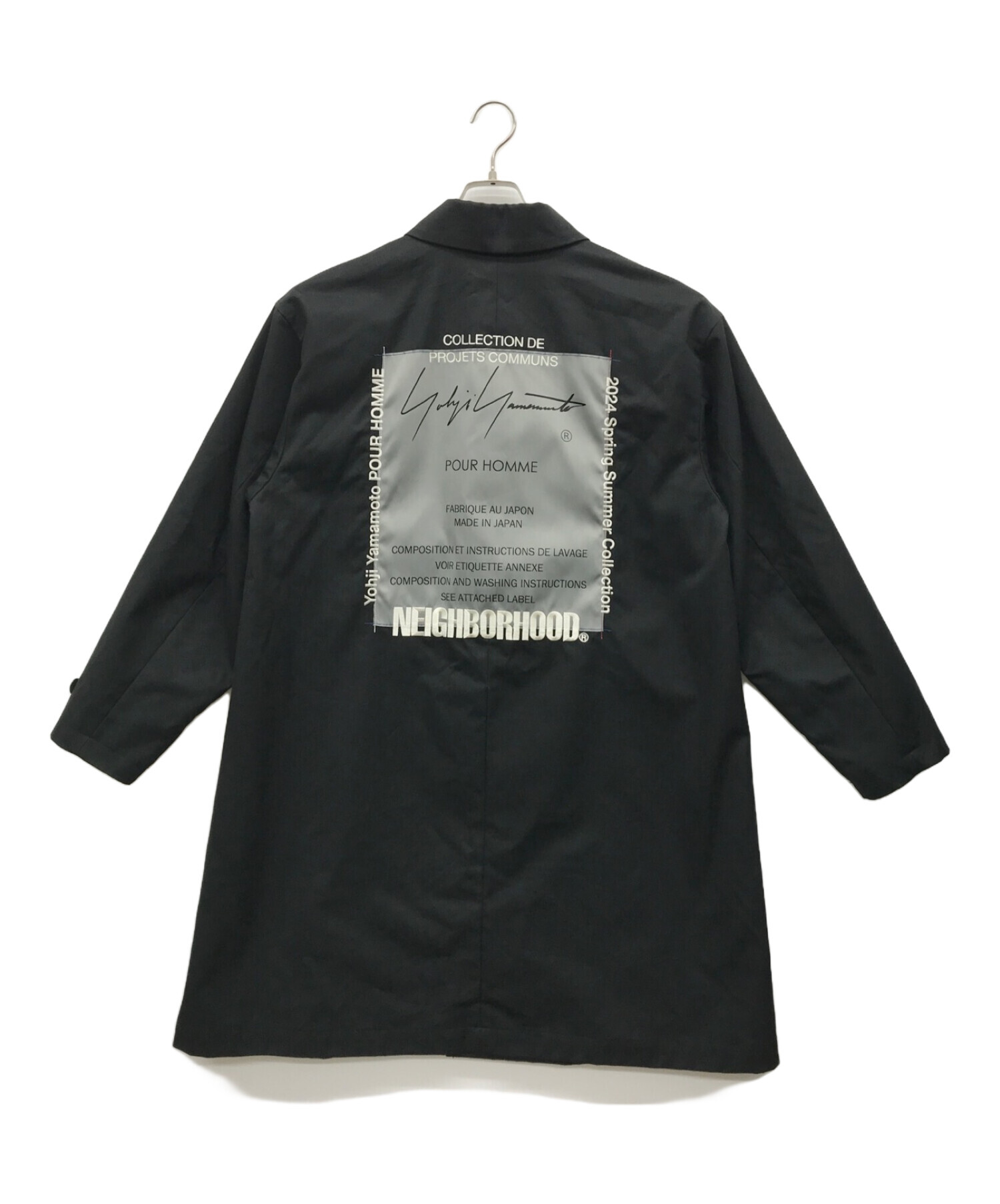 Yohji Yamamoto pour homme (ヨウジヤマモト プールオム) NEIGHBORHOOD (ネイバーフッド)  バックロゴバルカラーコート ブラック サイズ:SMALL REGULAR