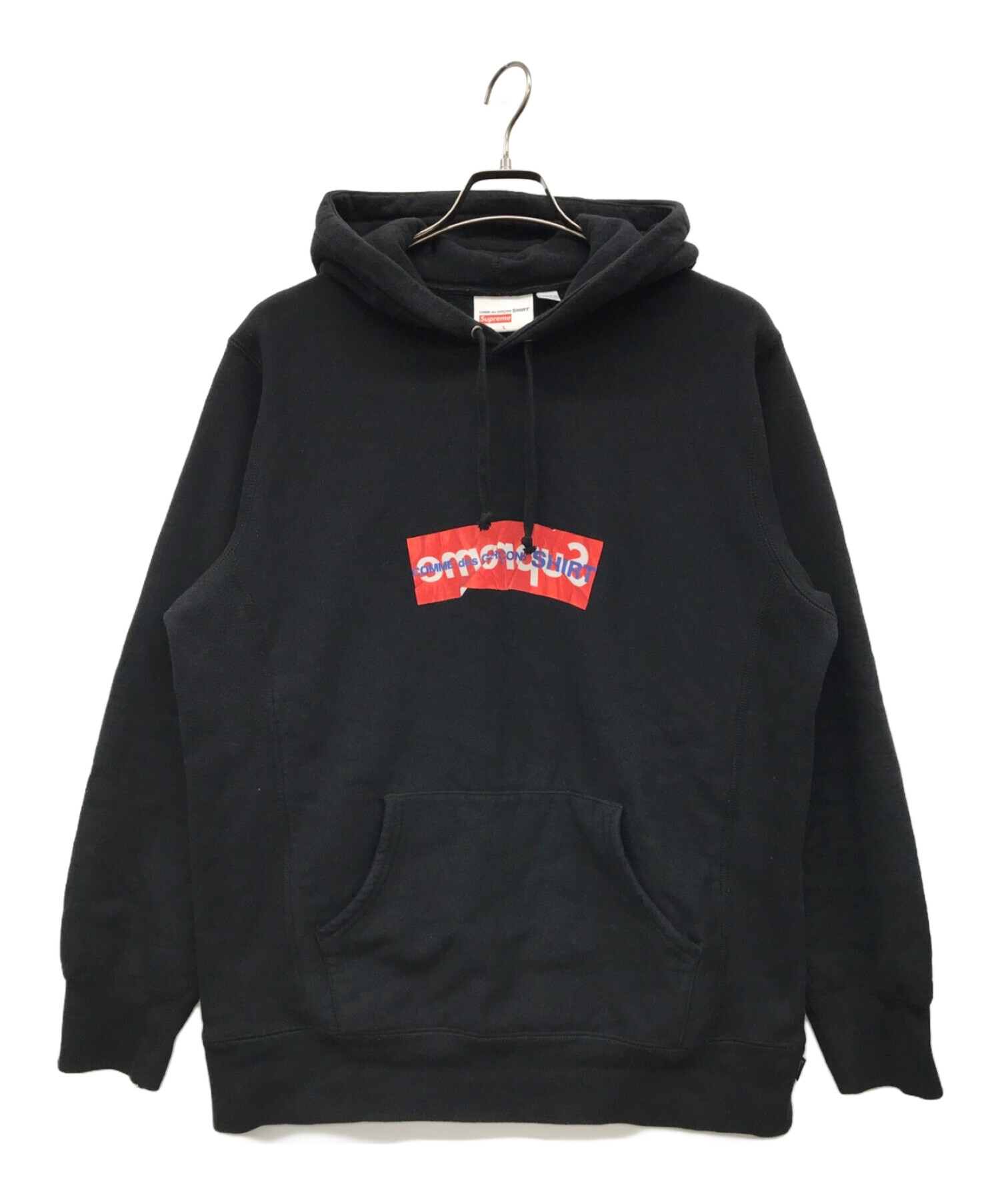 Supreme (シュプリーム) COMME des GARCONS SHIRT (コムデギャルソンシャツ) ボックスロゴパーカー ブラック サイズ:L