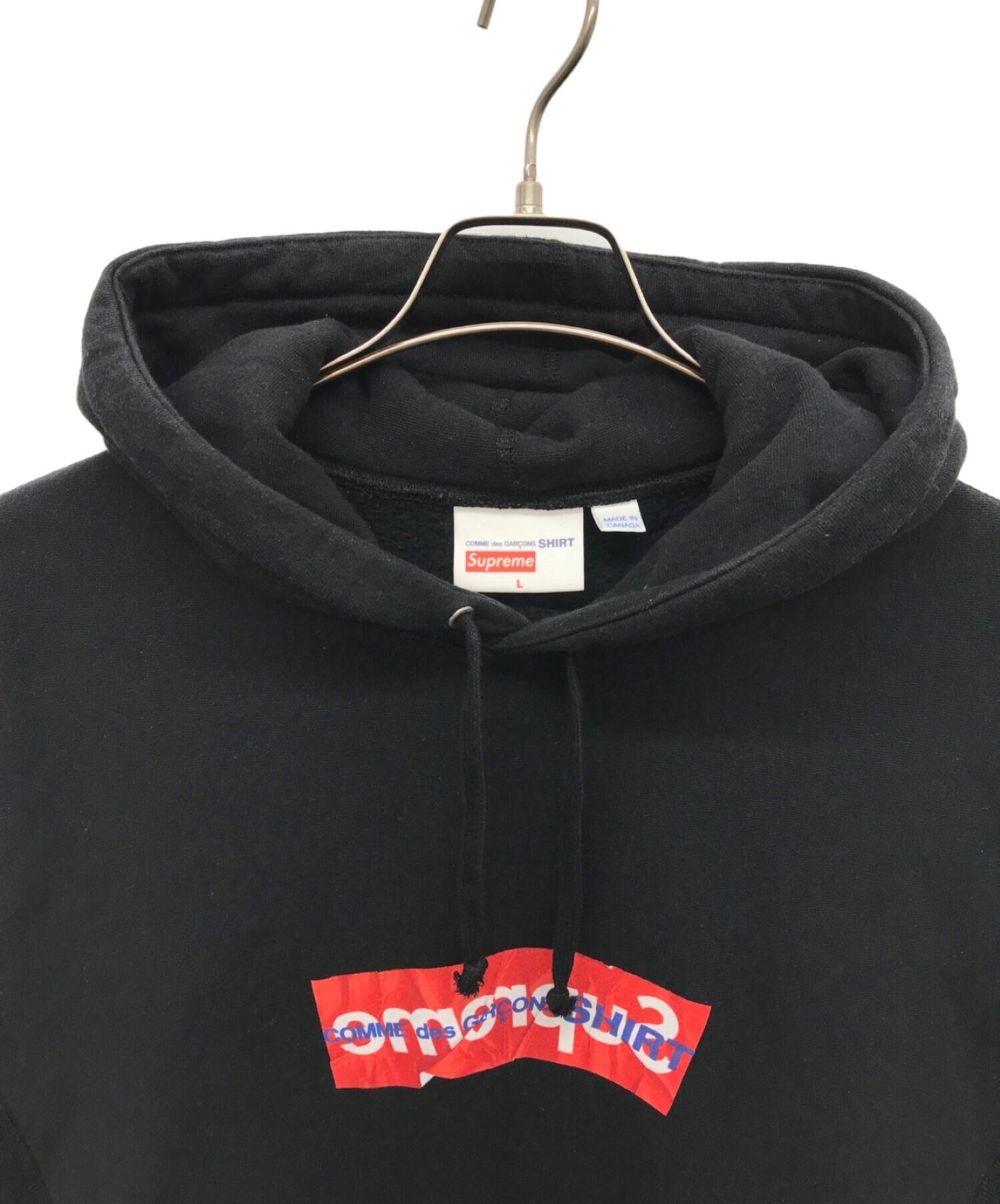 Supreme (シュプリーム) COMME des GARCONS SHIRT (コムデギャルソンシャツ) ボックスロゴパーカー ブラック サイズ:L