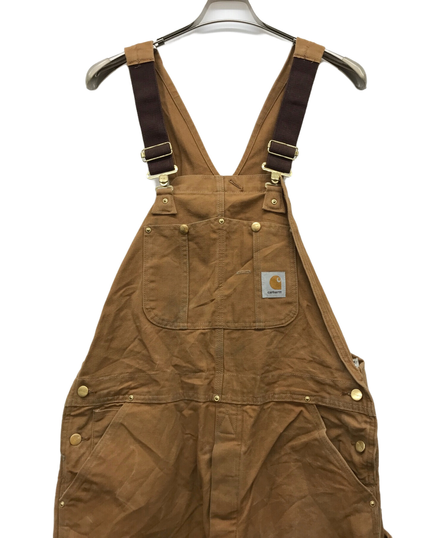 CarHartt (カーハート) ダック地オーバーオール ブラウン サイズ:W38×L34