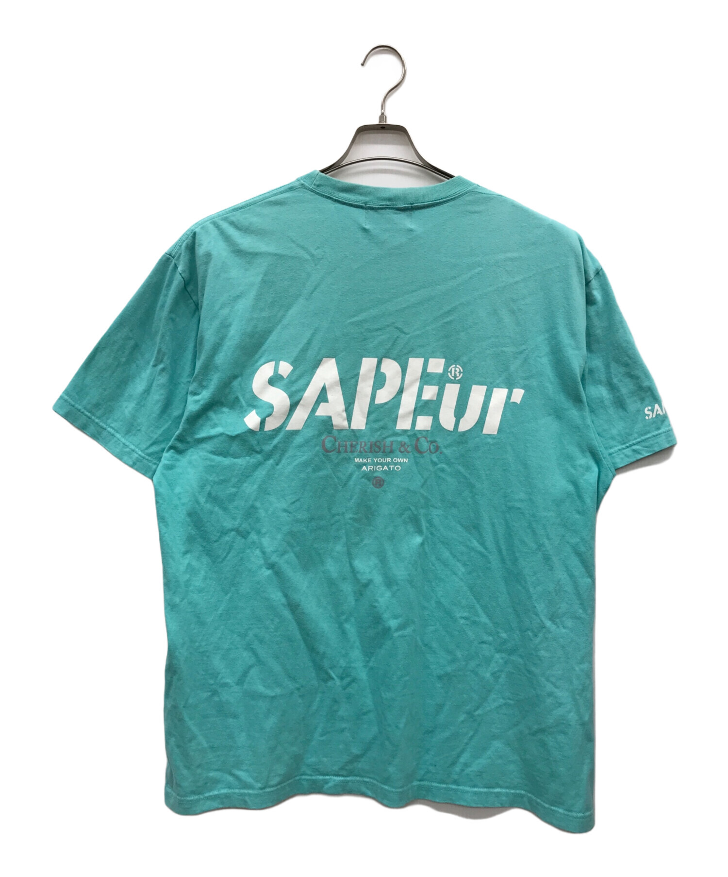 SAPEur (サプール) X-LARGE (エクストララージ) プリントTシャツ スカイブルー サイズ:XL