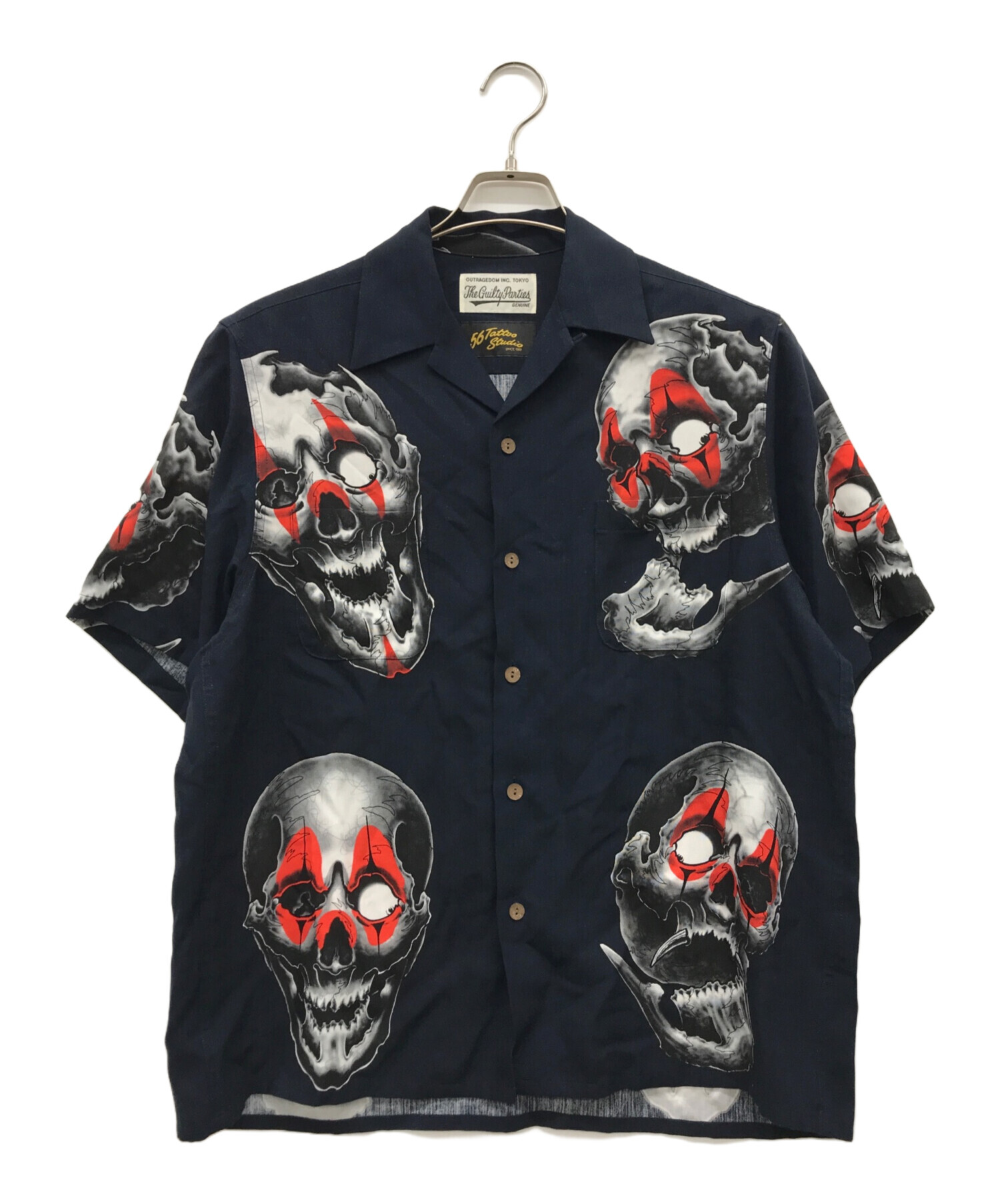 中古・古着通販】56 TATTOO STUDIO (56 タトゥースタジオ) WACKO MARIA (ワコマリア) HAWAIIAN SHIRT  ネイビー サイズ:XS｜ブランド・古着通販 トレファク公式【TREFAC FASHION】スマホサイト