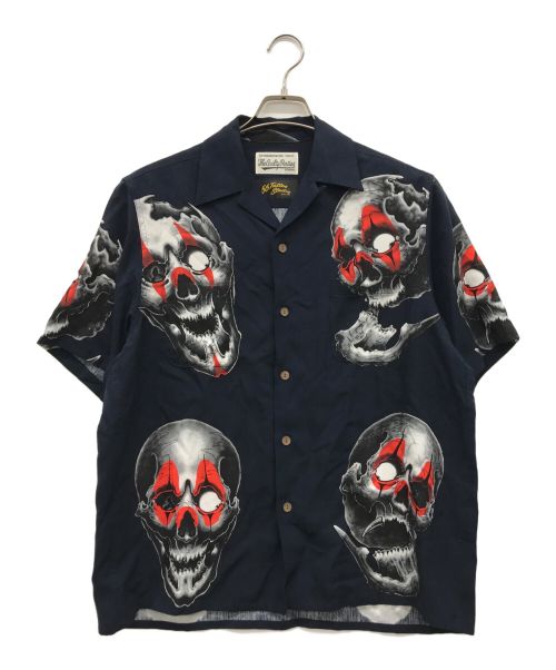 【中古・古着通販】56 TATTOO STUDIO (56 タトゥースタジオ) WACKO MARIA (ワコマリア) HAWAIIAN SHIRT  ネイビー サイズ:XS｜ブランド・古着通販 トレファク公式【TREFAC FASHION】スマホサイト