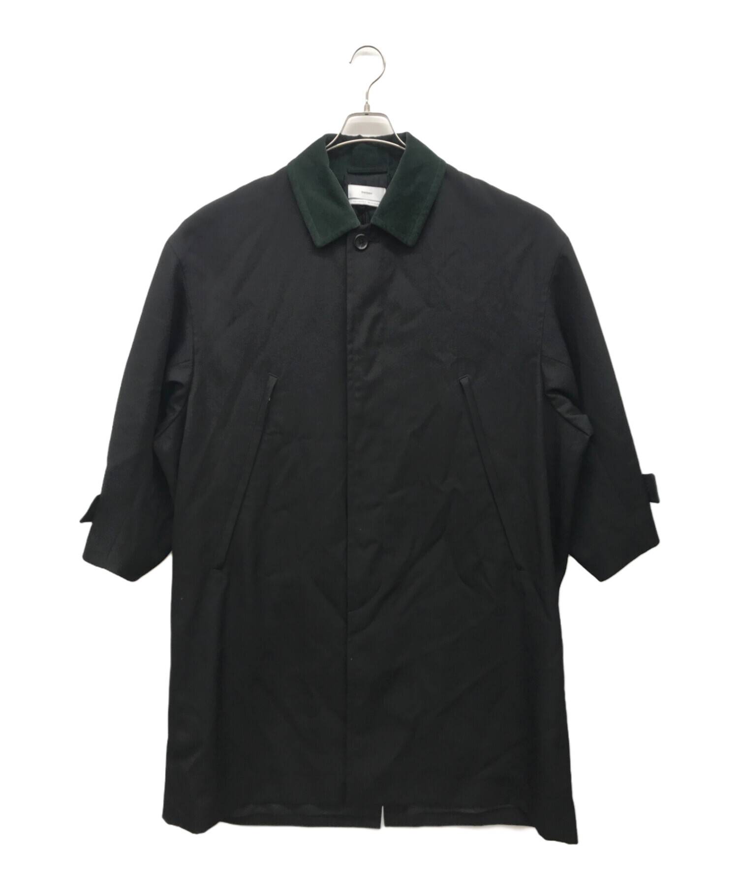 中古・古着通販】Graphpaper (グラフペーパー) Hard Gabardine Soutien Collar Coat ブラック サイズ:1｜ブランド・古着通販  トレファク公式【TREFAC FASHION】スマホサイト