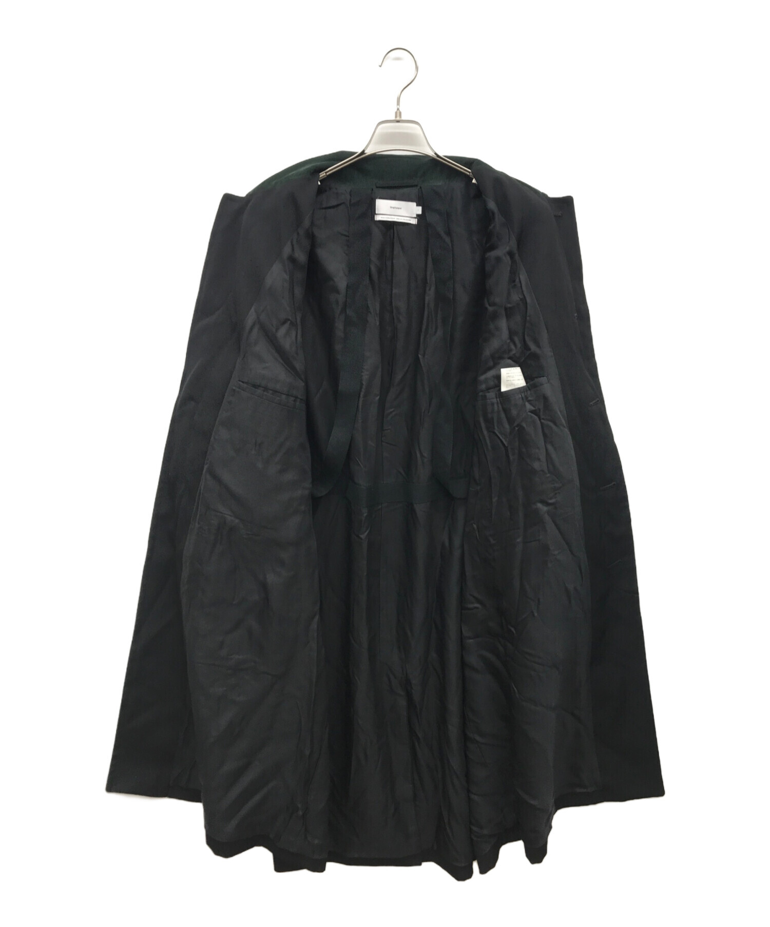 中古・古着通販】Graphpaper (グラフペーパー) Hard Gabardine Soutien Collar Coat ブラック  サイズ:1｜ブランド・古着通販 トレファク公式【TREFAC FASHION】スマホサイト