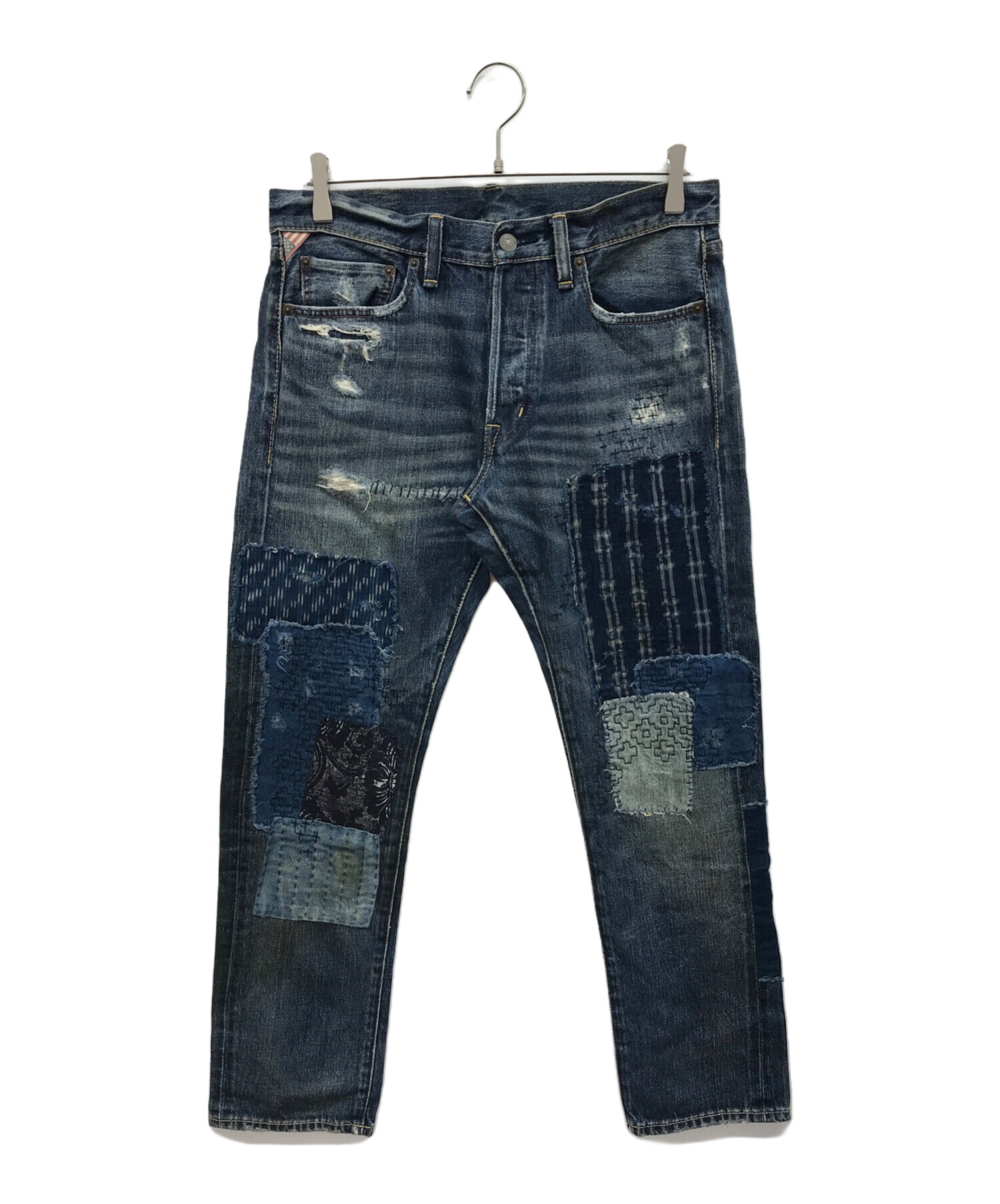 中古・古着通販】Denim & Supply Ralph Lauren (デニム＆サプライ ラルフローレン) 刺し子リペアデニムパンツ インディゴ  サイズ:W32 L30｜ブランド・古着通販 トレファク公式【TREFAC FASHION】スマホサイト