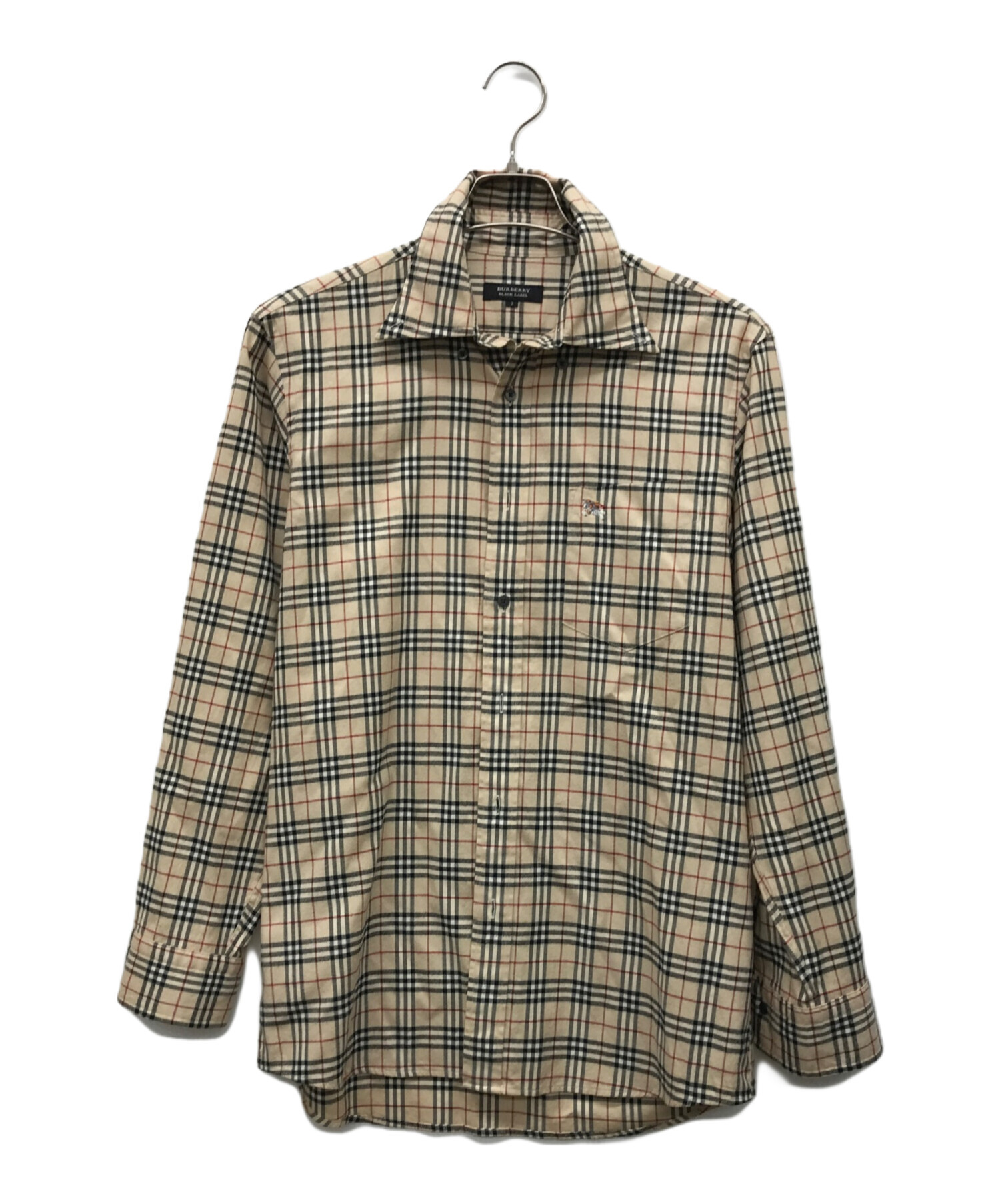 中古・古着通販】BURBERRY BLACK LABEL (バーバリーブラックレーベル) ノバチェックシャツ ベージュ サイズ:2｜ブランド・古着通販  トレファク公式【TREFAC FASHION】スマホサイト