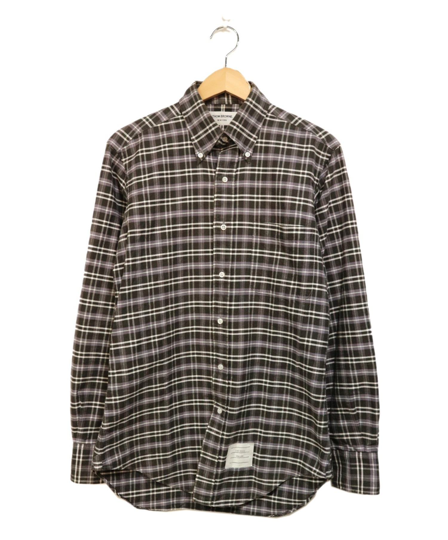 中古・古着通販】Thom Browne (トムブラウン) チェックシャツ グレー