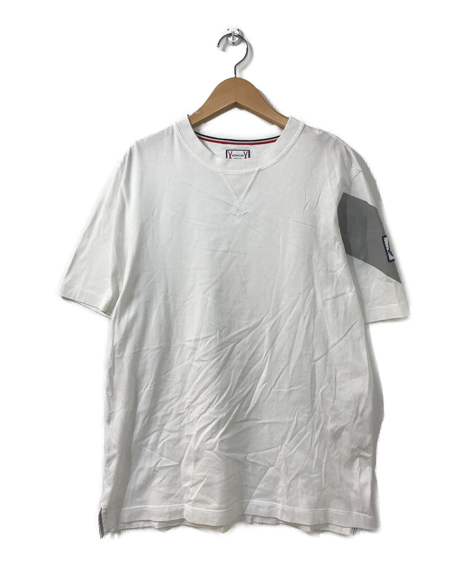 MONCLER GAMME BLEU (モンクレール ガム ブルー) ロゴTシャツ ホワイト×グレー サイズ:L