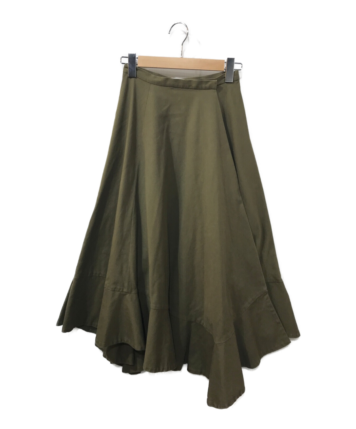 CLANE (クラネ) ASYMMETRY HEM SKIRT カーキ サイズ:1