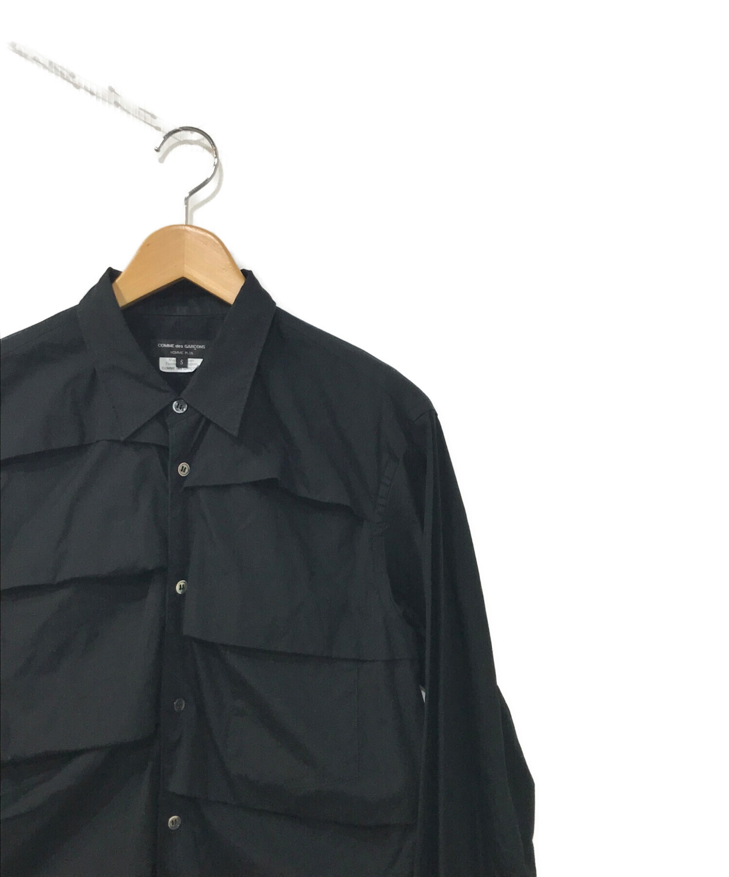 COMME des GARCONS Homme Plus (コムデギャルソンオムプリュス)) フロントタックシャツ ブラック サイズ:S