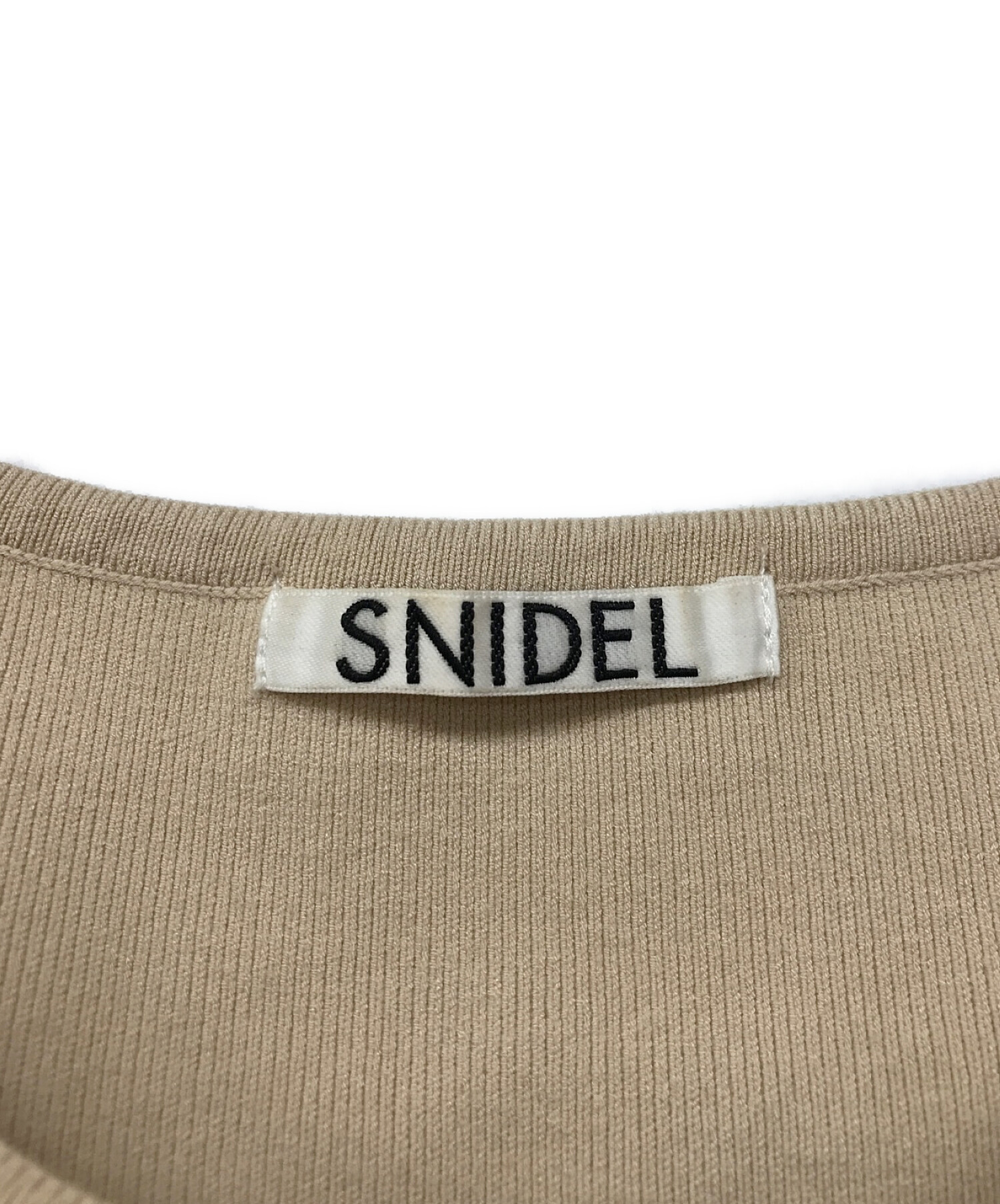 Snidel (スナイデル) トレンチドッキングニットワンピース ベージュ×ブラウン サイズ:1