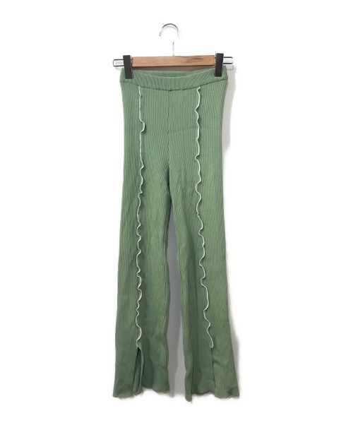 【中古・古着通販】soduk (スドーク) Colored stitch slit knit trousers