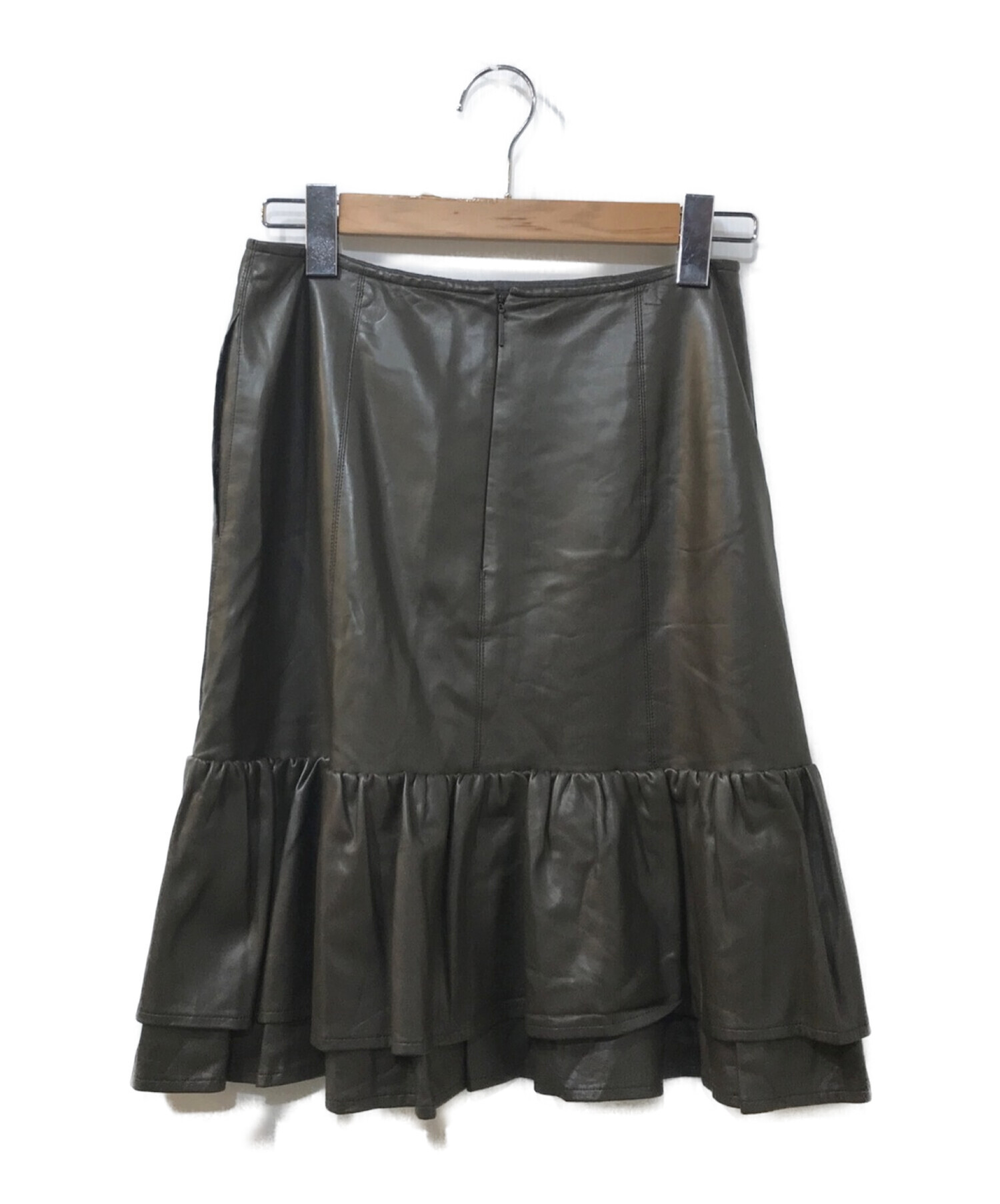 色は黒ルネ エコレザースカート - ひざ丈スカート