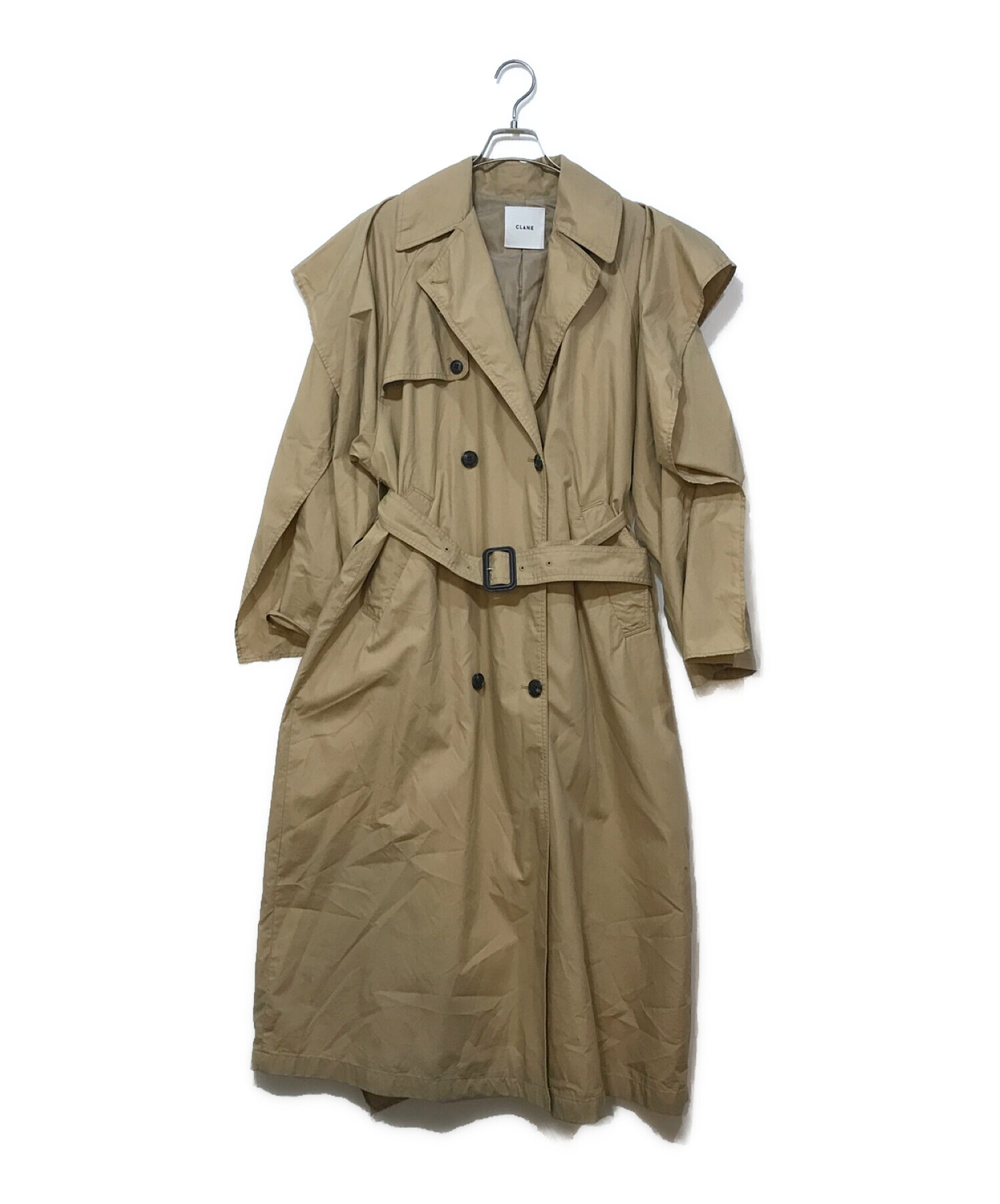 中古・古着通販】CLANE (クラネ) BACK FRILL SLEEVE TRENCH COAT