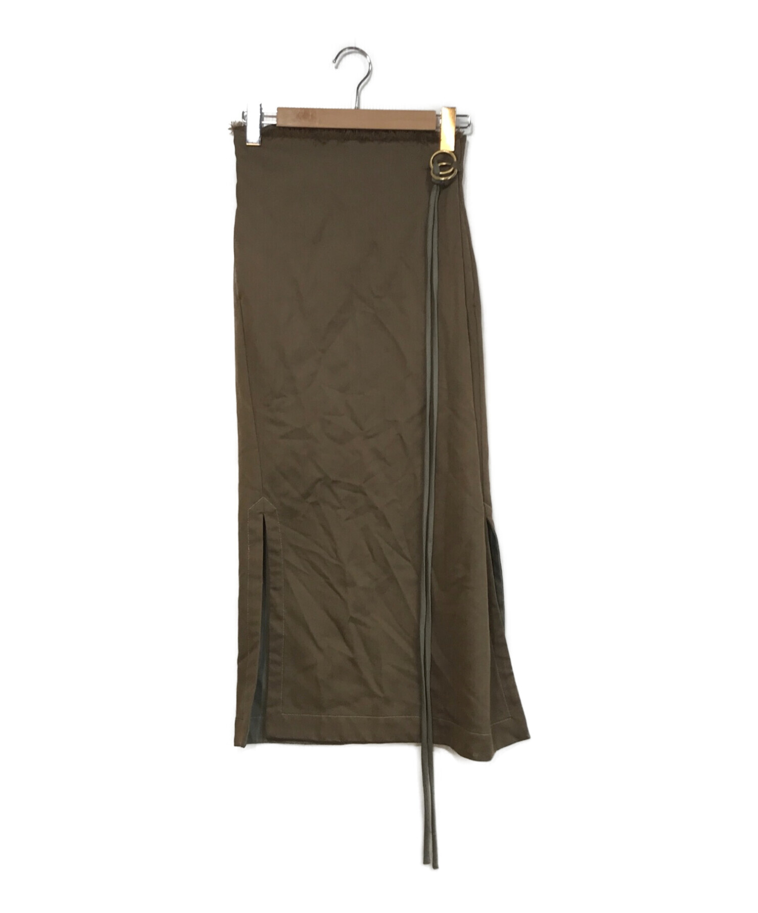mame kurogouchi (マメクロゴウチ) ウールスリットスカート ブラウン サイズ:1