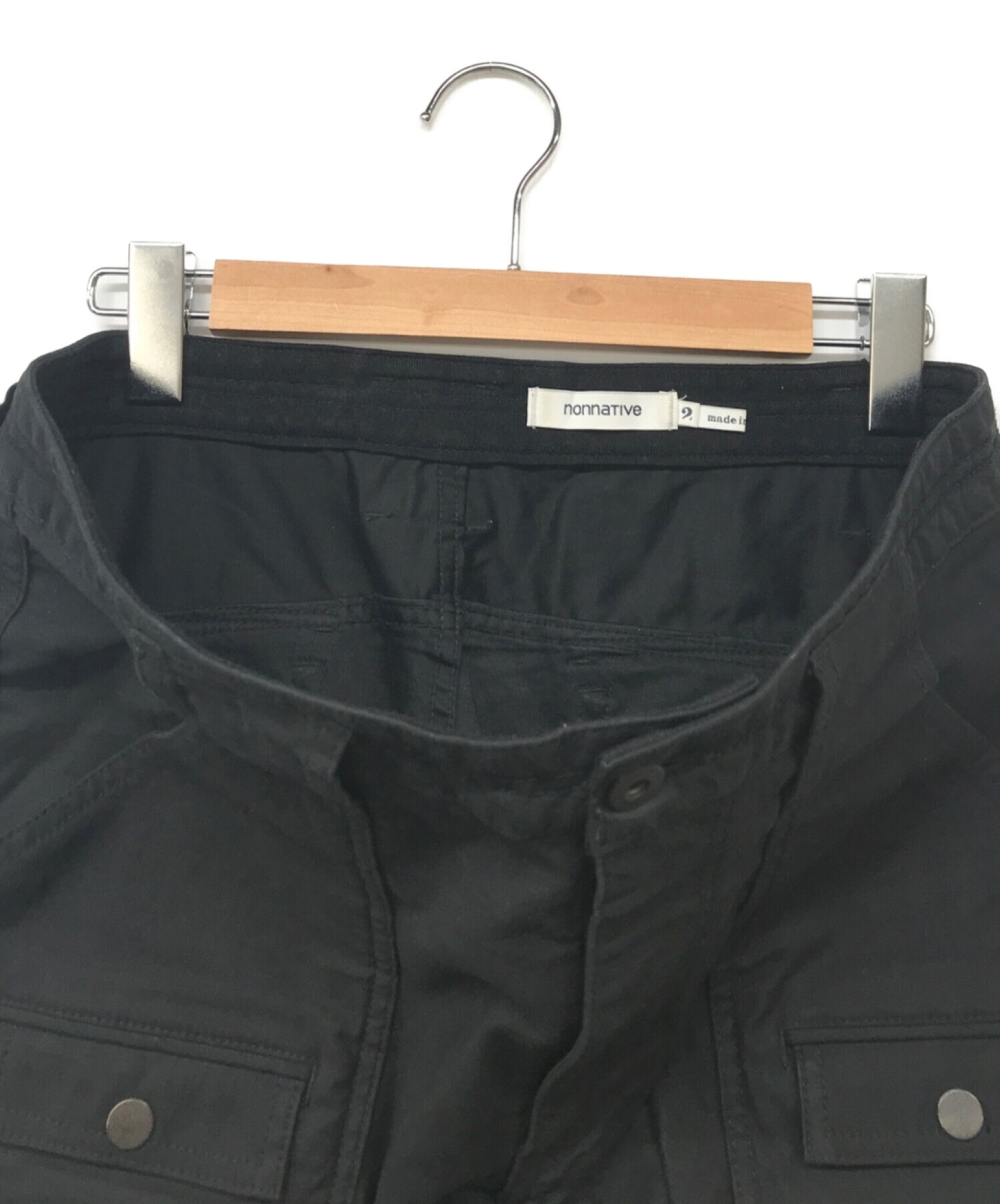 nonnative (ノンネイティブ) WORKER JEANS C/P BACK SATIN  STRETCH/ワーカージーンズC/Pバックサテンストレッチ ブラック サイズ:2