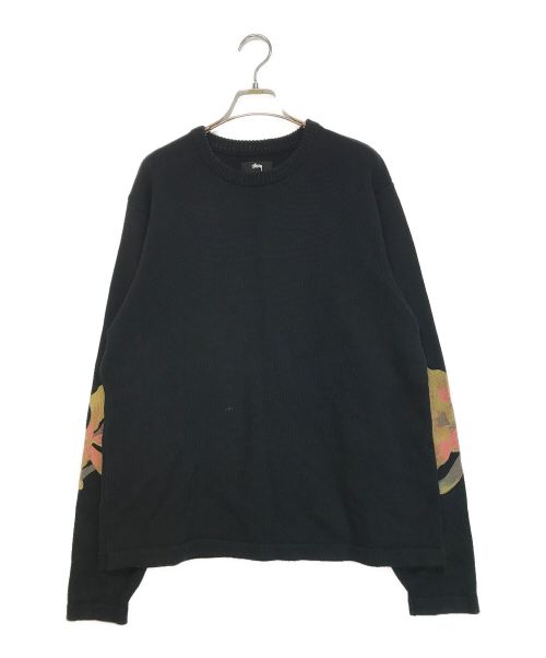 中古・古着通販】stussy (ステューシー) 花柄ニット ブラック サイズ:M