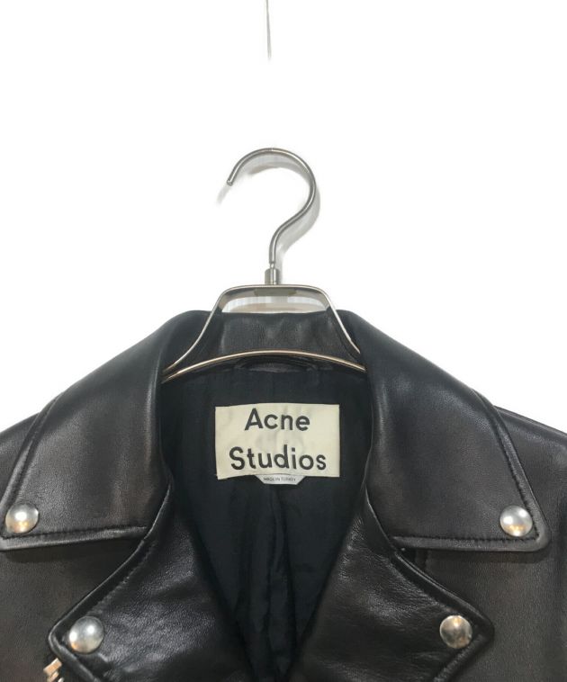Acne studios (アクネ ストゥディオス) MOCKレザーライダースジャケット ブラック サイズ:32