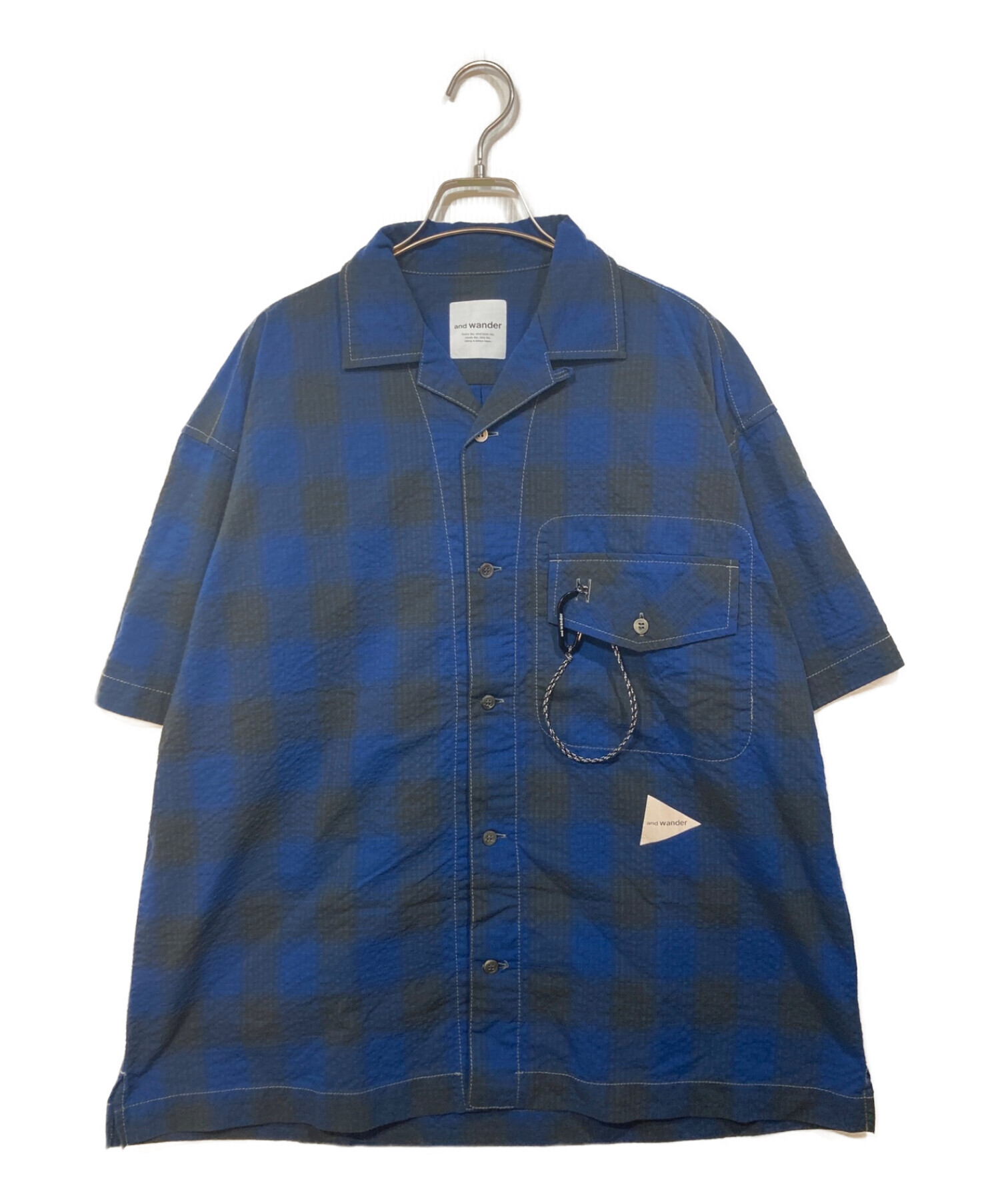 中古・古着通販】and wander (アンドワンダー) dry check open shirt