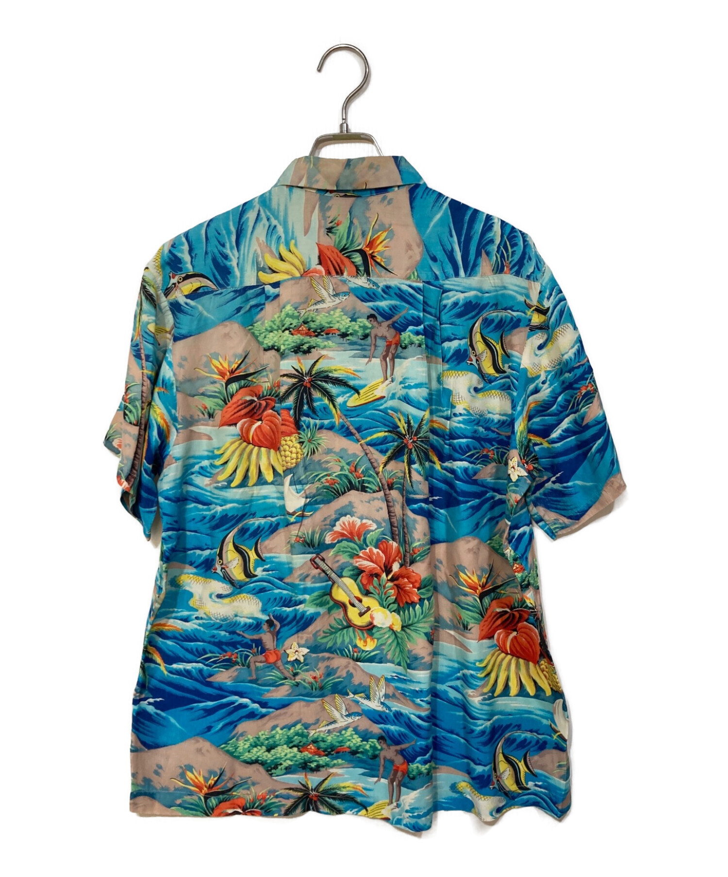 Pali hawaiian (パリ・ハワイアン) ヴィンテージアロハシャツ ブルー サイズ:L