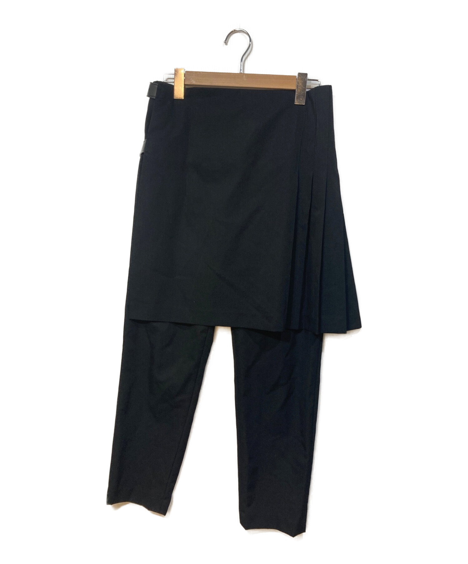COMME des GARCONS (コムデギャルソン) プリーツスカートベルトパンツ ブラック サイズ:M