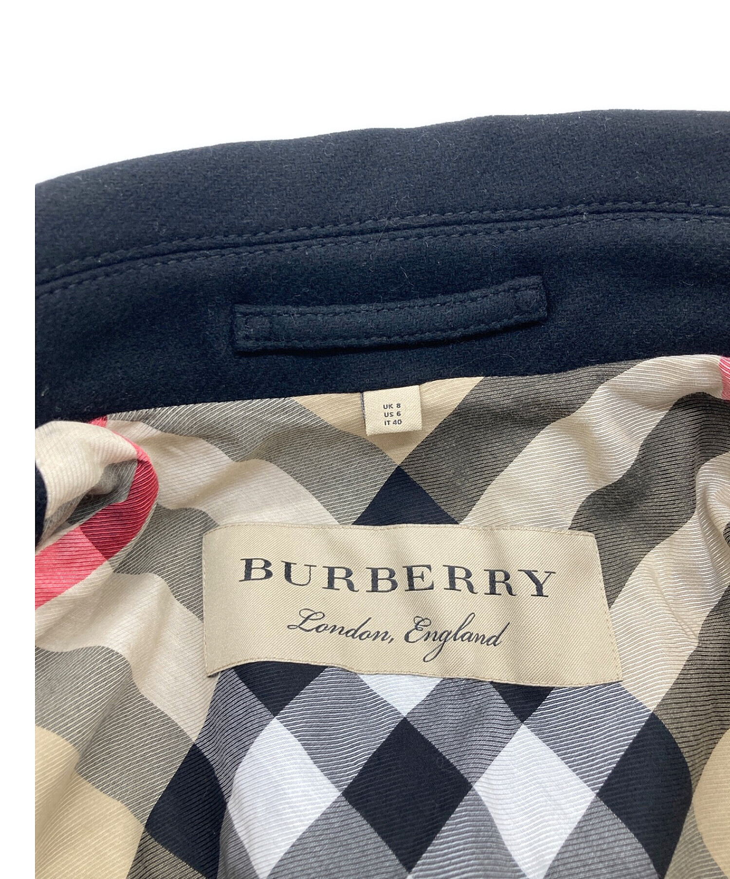 中古・古着通販】BURBERRY (バーバリー) Pコート ブラック サイズ:40