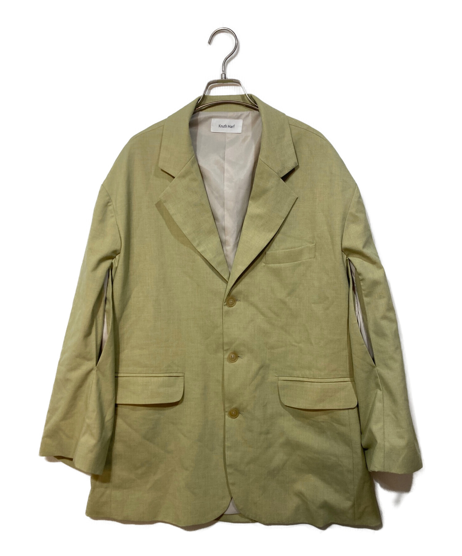 Knuth Marf (クヌースマーフ) arm slit tailored jacket 黄緑 サイズ:FREE