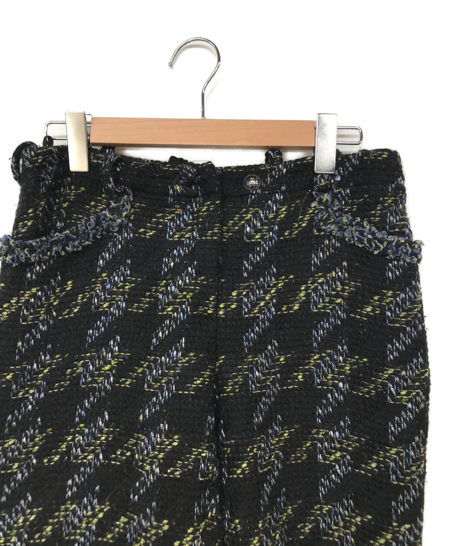 中古・古着通販】CHANEL (シャネル) TWEED HIGH RISE PANTS ブラック