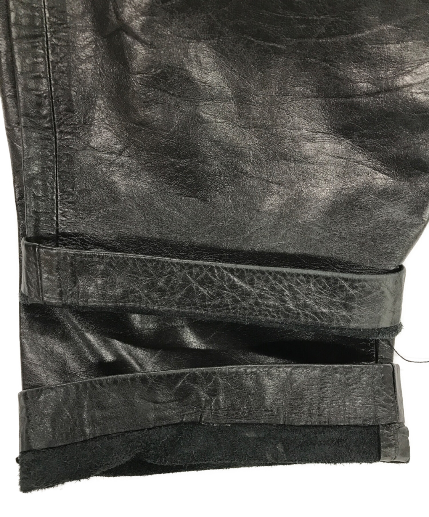 OLD GAP (オールドギャップ) ヴィンテージブーツカットレザーパンツ ブラック サイズ:2