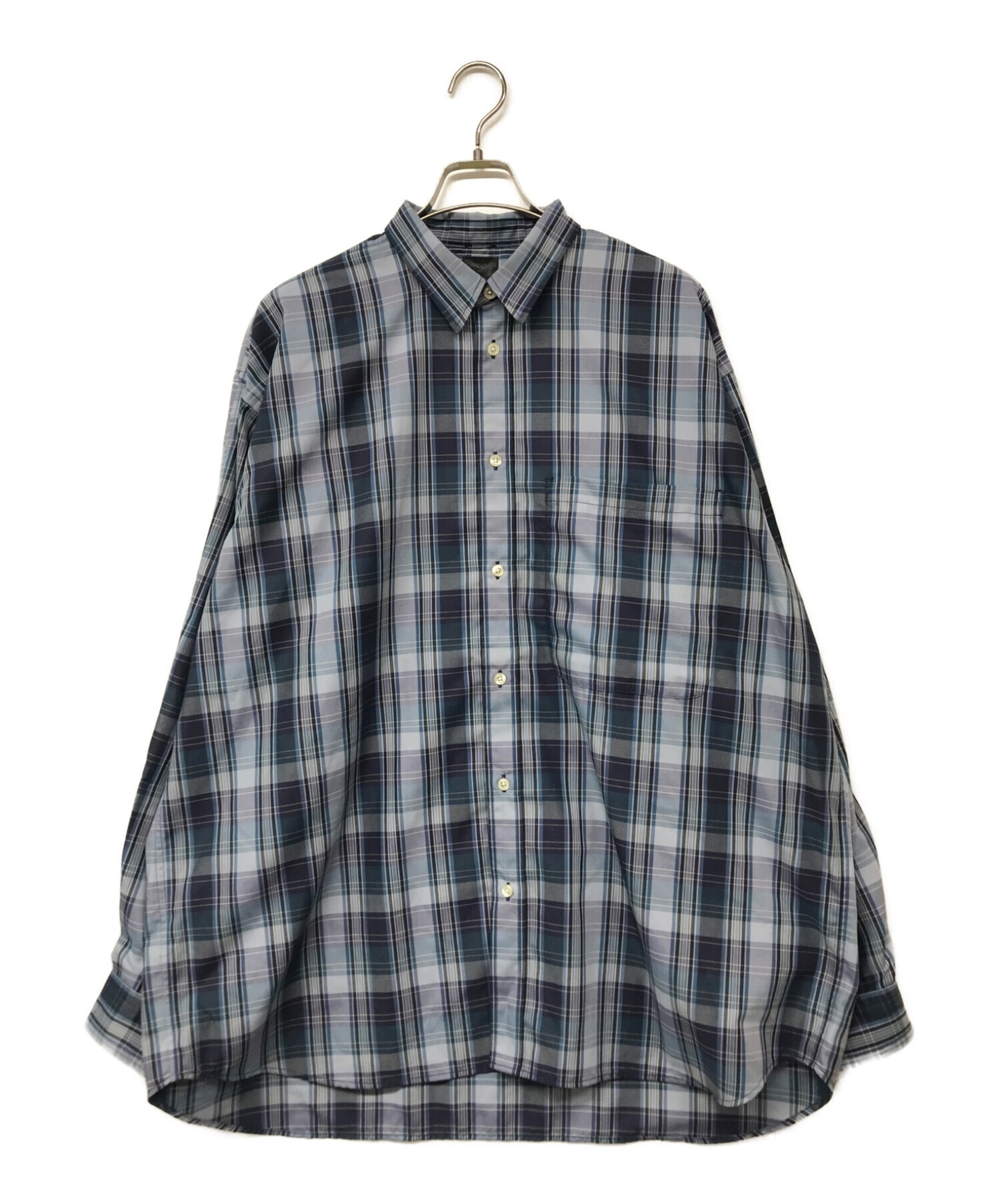 DAIWA PIER39 (ダイワ ピア39) TECH REGULAR COLLAR SHIRTS L/S  PLAIDS/テックレギュラーカラーシャツ ネイビー サイズ:XL