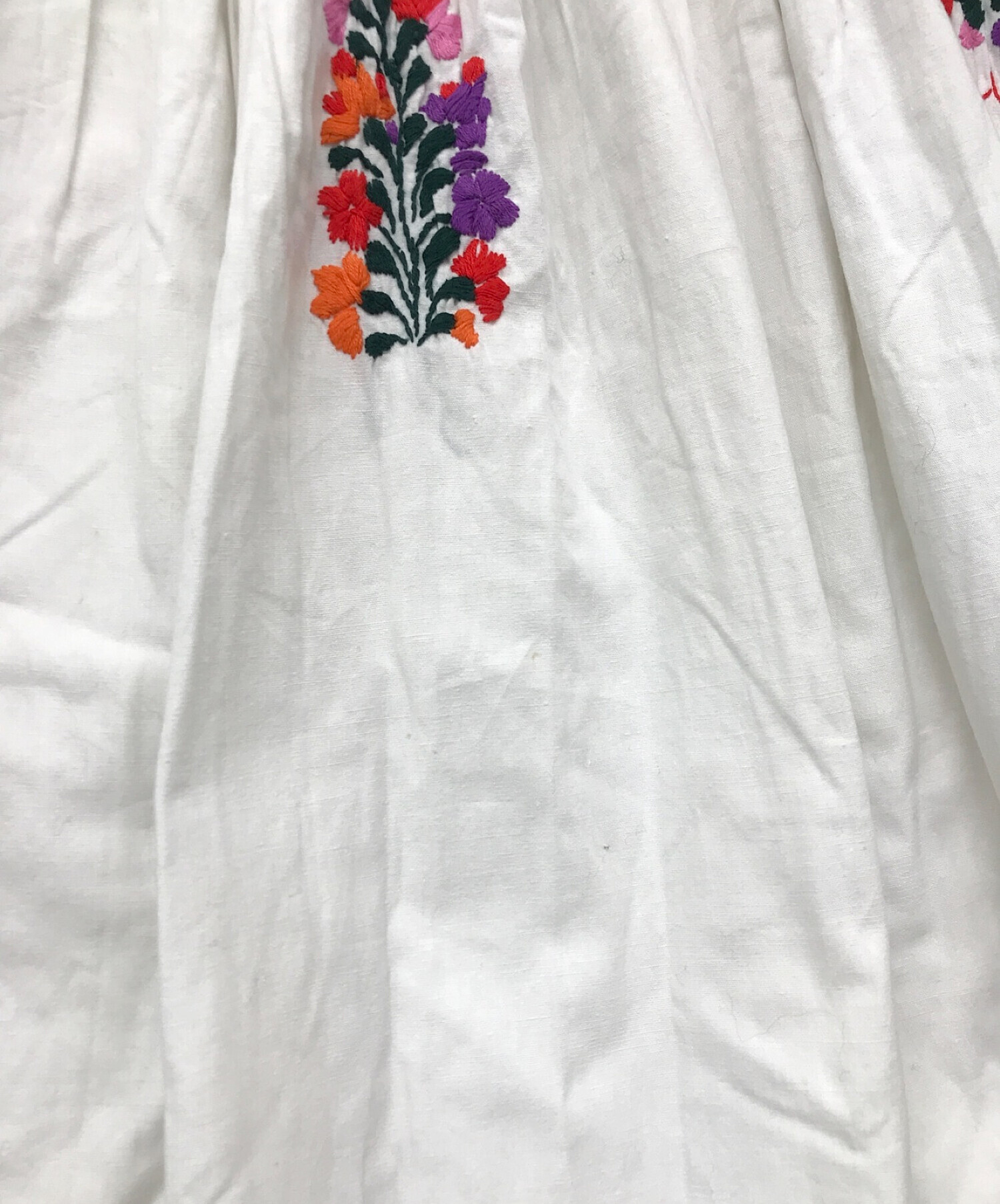 VINTAGE (ヴィンテージ/ビンテージ) メキシカン刺繍ワンピース ホワイト サイズ:表記なし