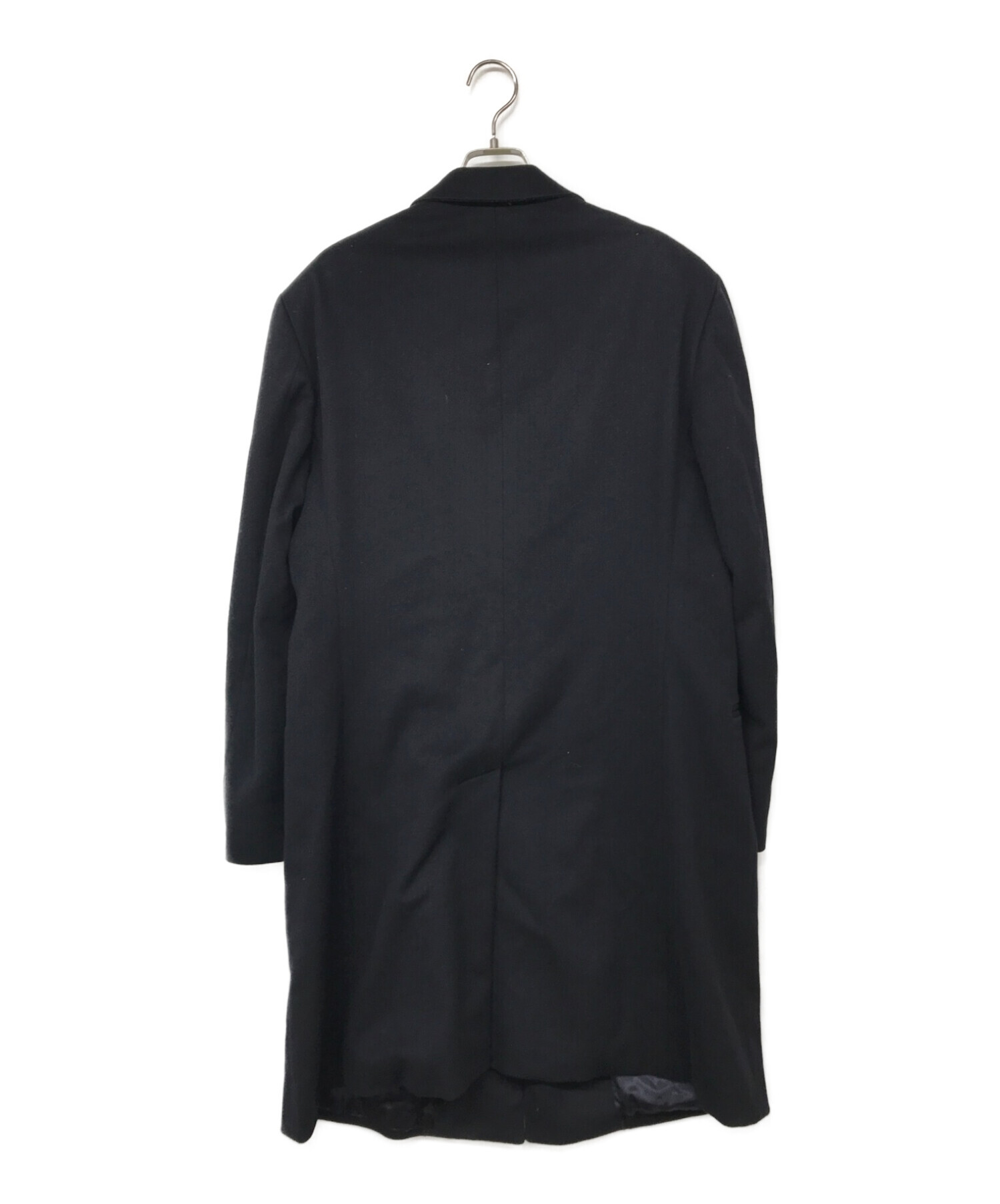 美品 アルマーニ コレッツォーニ ARMANI COLLEZIONI コート チェスターコート ロングコート ウール カシミヤ アウター メンズ  54(XL相当) ブラック