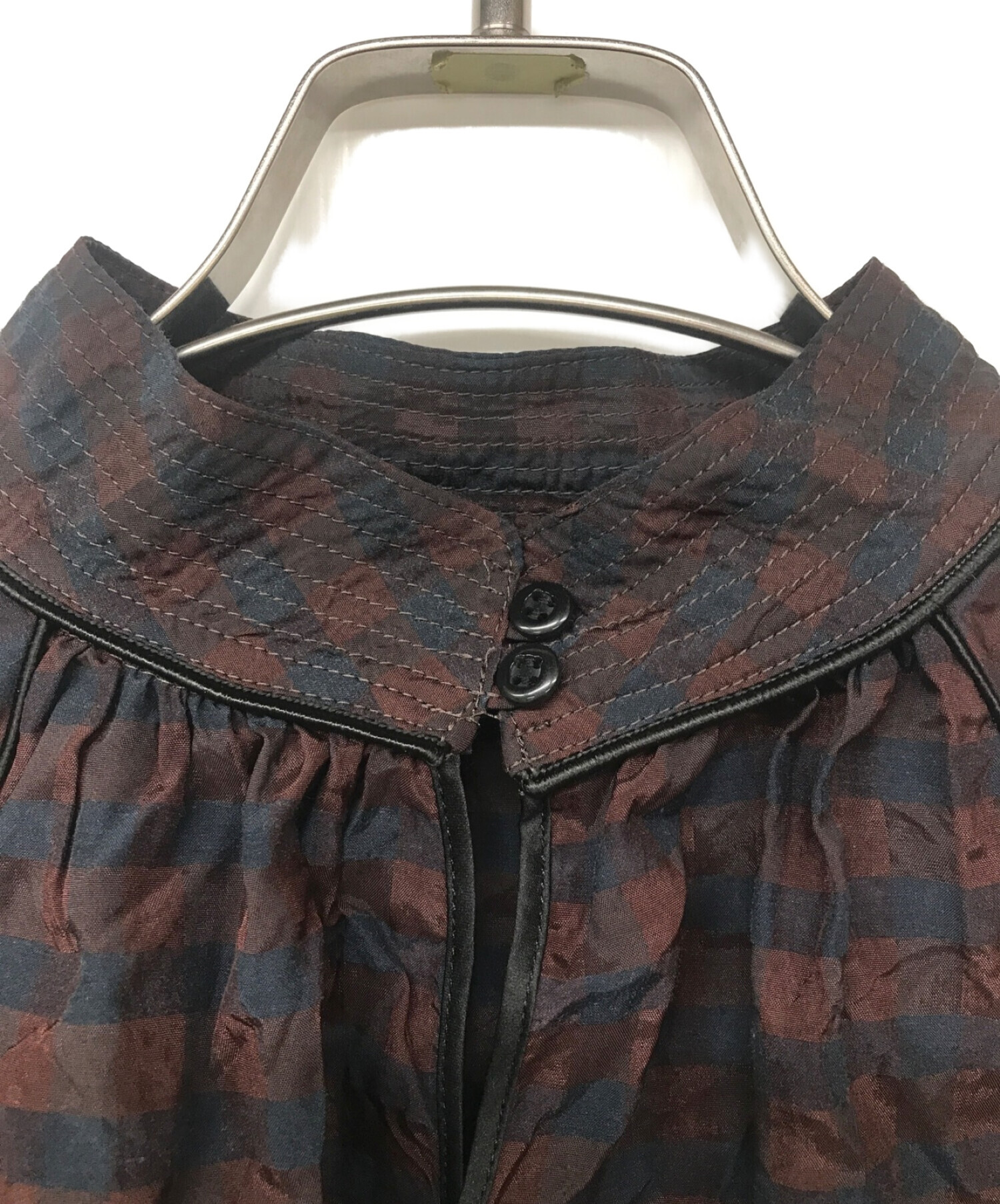 HOT得価TODAYFUL　ginghamcheck puff blouse トップス