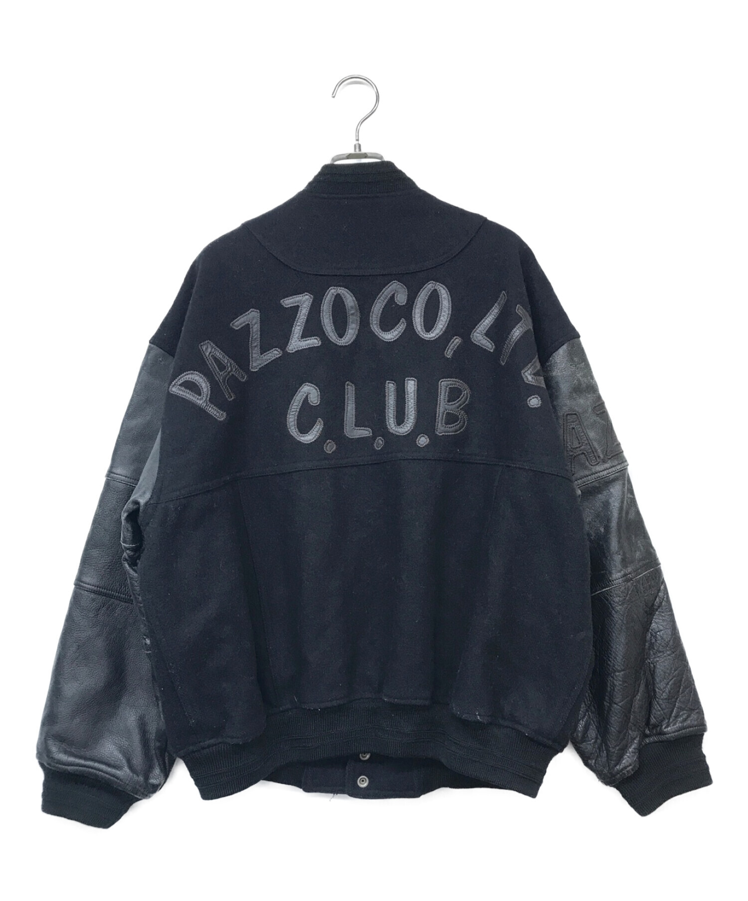 中古・古着通販】pazzo club (パッゾクラブ) 古着スタジャン ブラック