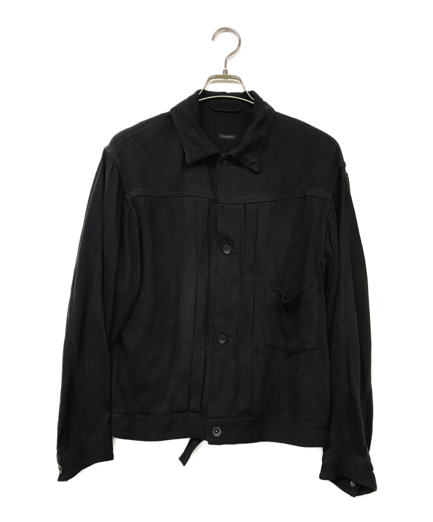 COMOLI/22SS/シルクネップTYPE-1ST/3/ブラックブルゾン - ブルゾン