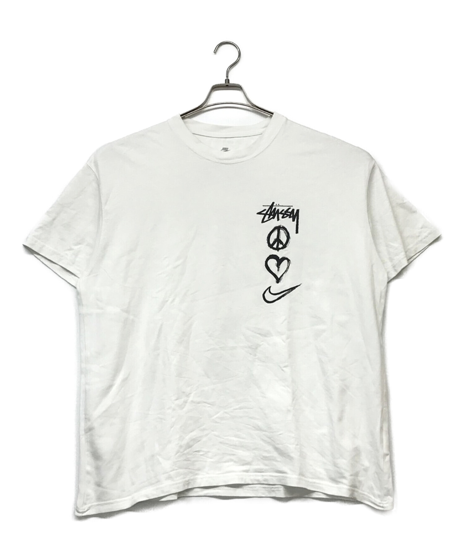 NIKE ナイキ Ｔシャツ DM4942-121 STUSSY ステューシー 22SS Peace Love Swoosh NRG SS TEE ロゴプリント 半袖 Tシャツ ホワイト系 XL