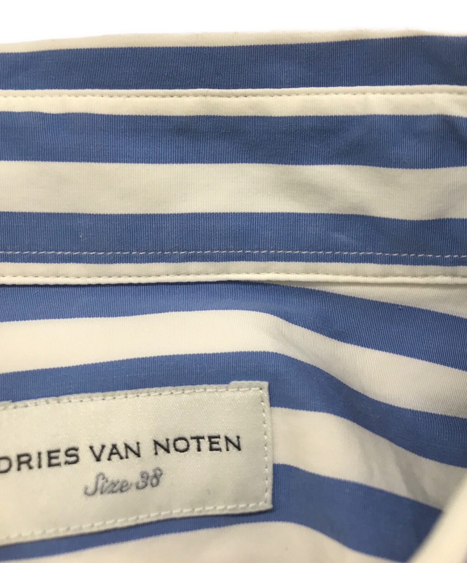 DRIES VAN NOTEN (ドリスヴァンノッテン) ビッグストライプシャツ ブルー サイズ:38