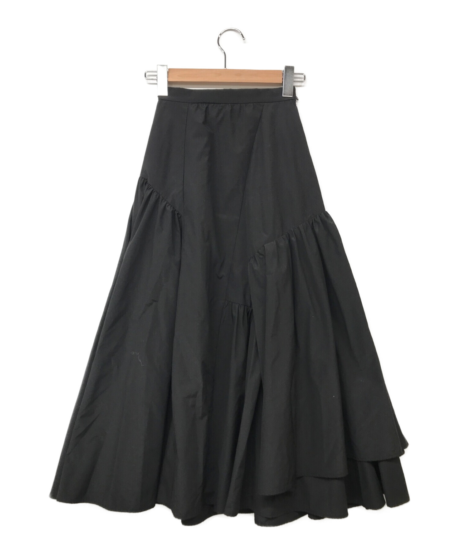 CELFORD (セルフォード) アシンメトリーギャザースカート ブラック サイズ:32