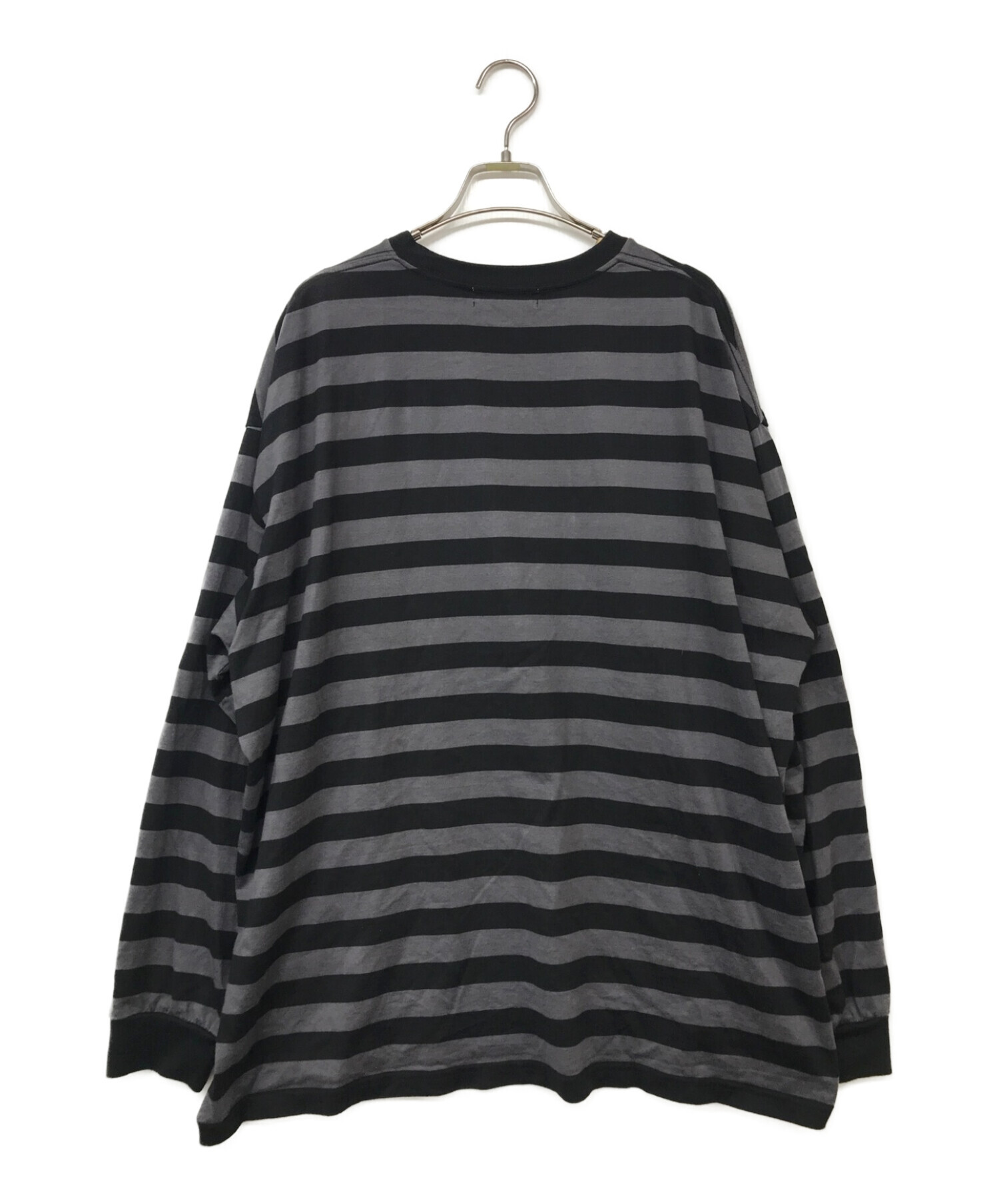 Graphpaper (グラフペーパー) Border L/S Pocket Tee/ボーダーポケットシャツ ブラック×グレー サイズ:2