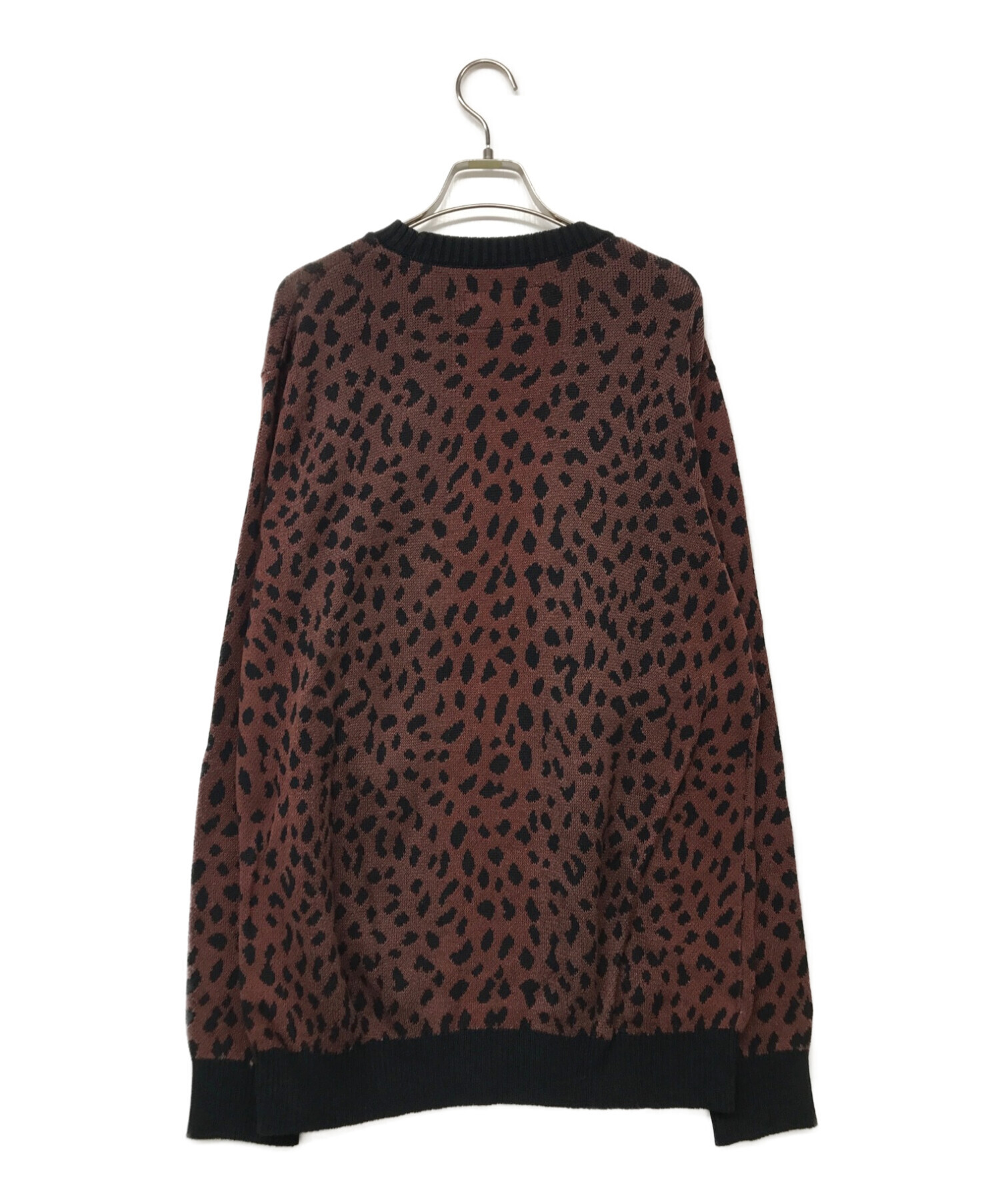 WACKO MARIA (ワコマリア) LEOPARD JACQUARD SWEATER/レオパードジャガードセーター ブラウン サイズ:M