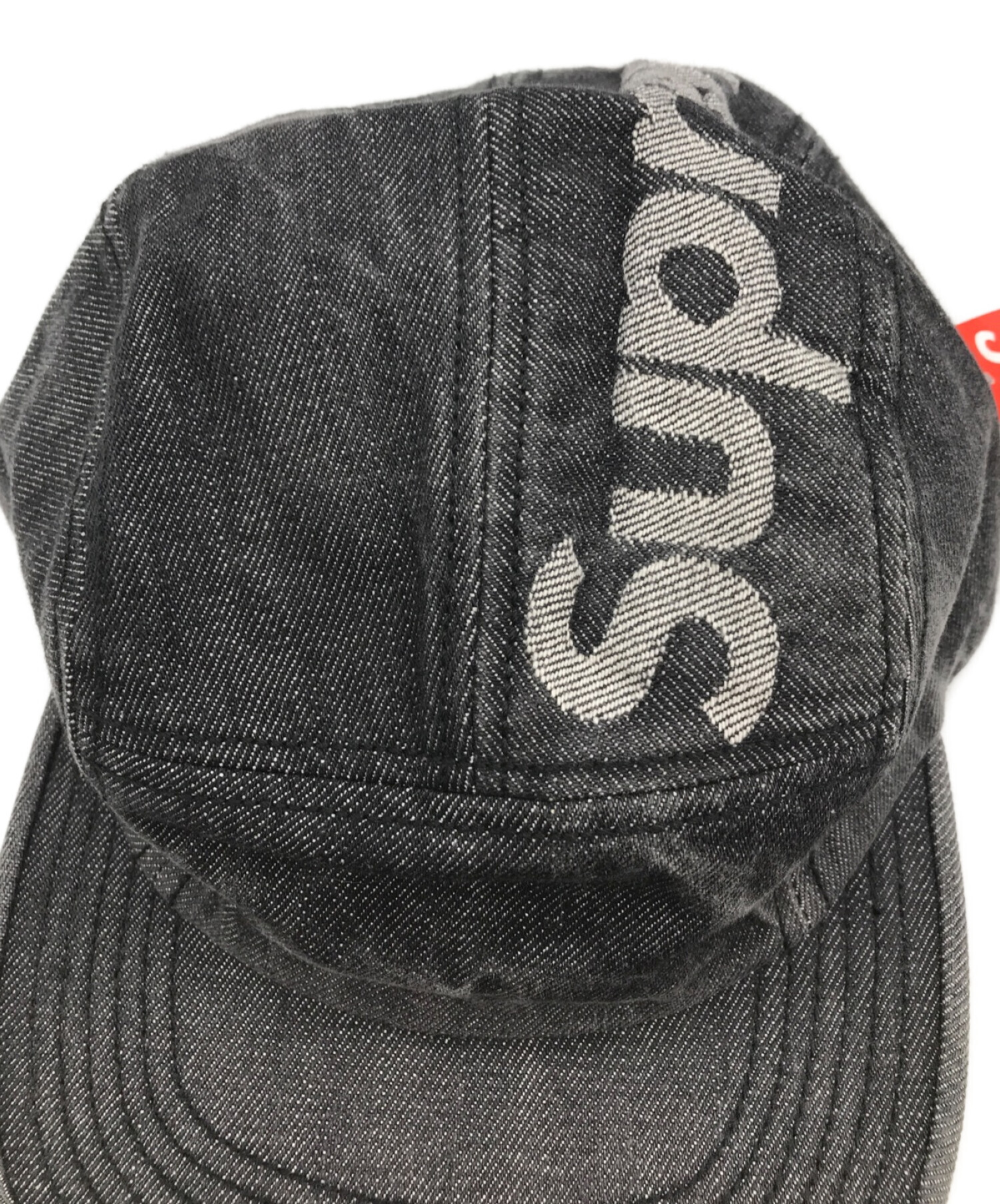 SUPREME (シュプリーム) Top Logo Denim Camp Cap/トップロゴデニムキャンプキャップ グレー